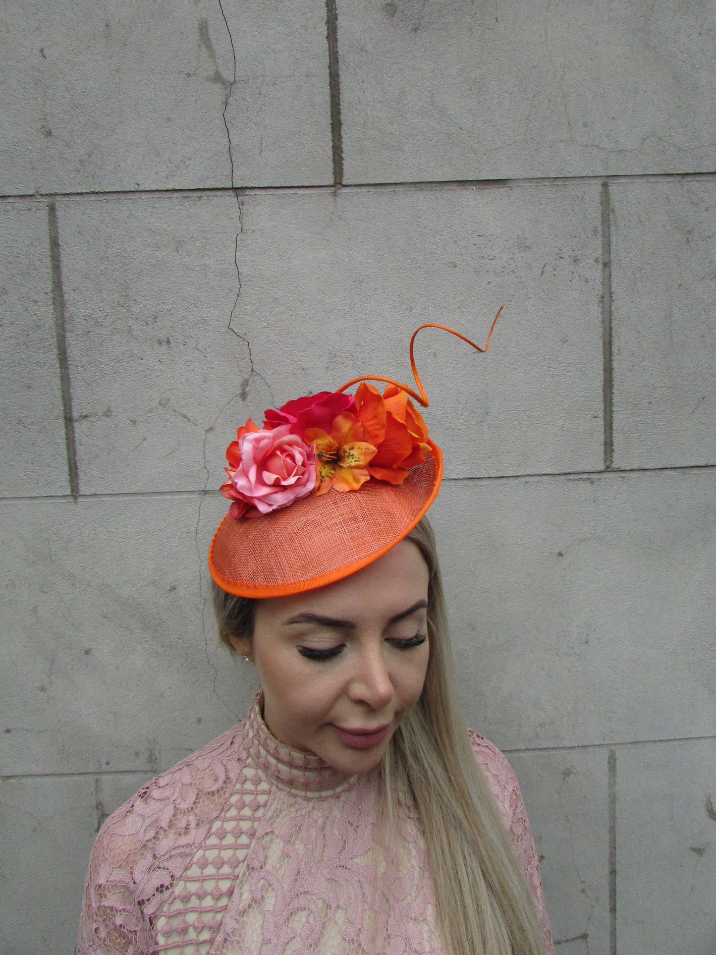 Orange & Coral Fascinator Hat