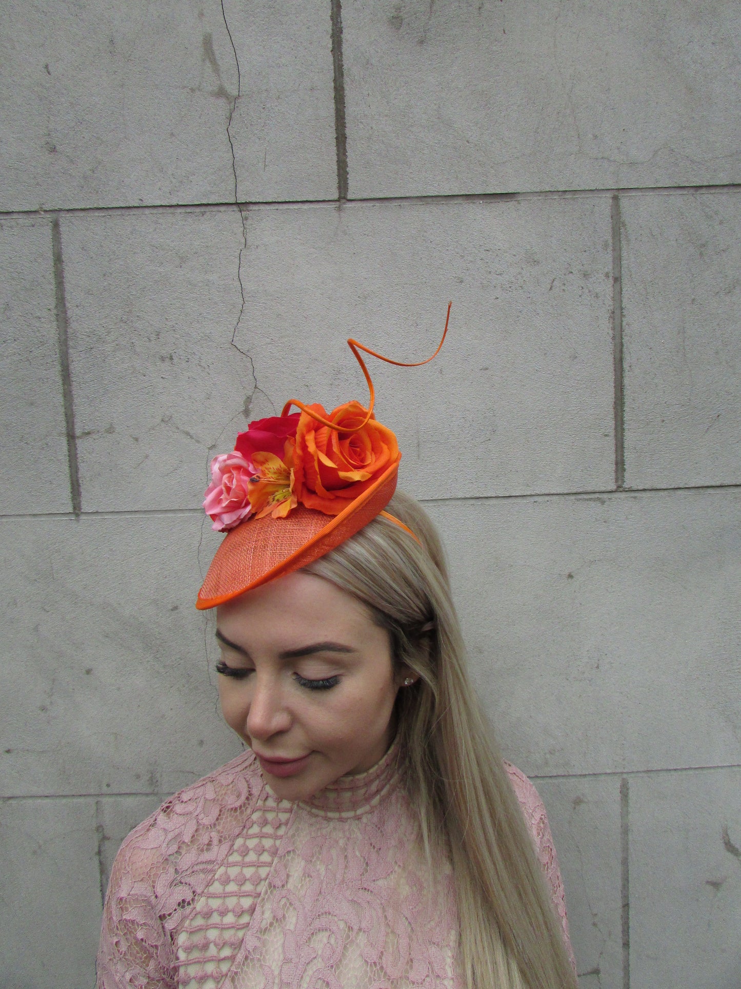 Orange & Coral Fascinator Hat