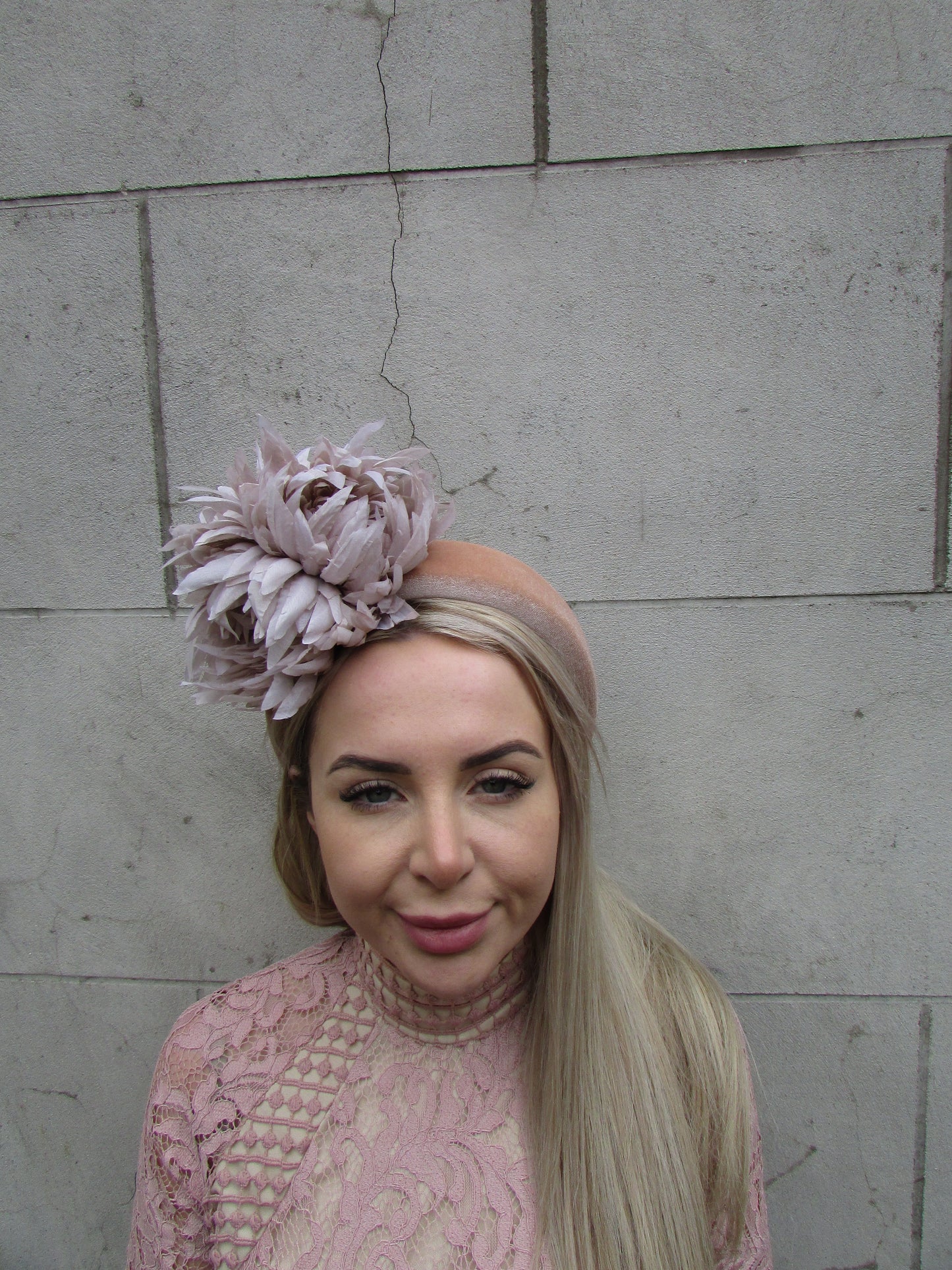 Nude Beige Flower Fascinator Headband