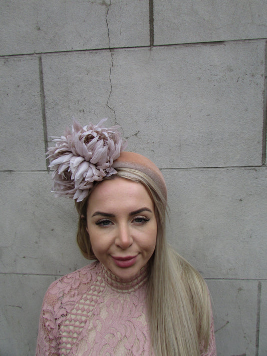 Nude Beige Flower Fascinator Headband