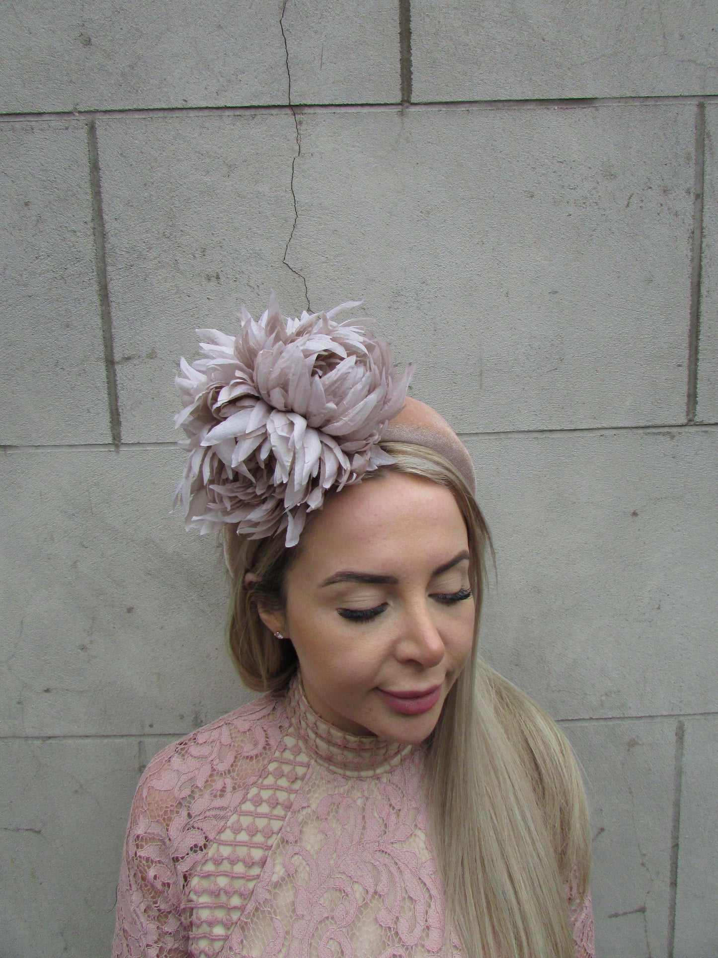 Nude Beige Flower Fascinator Headband