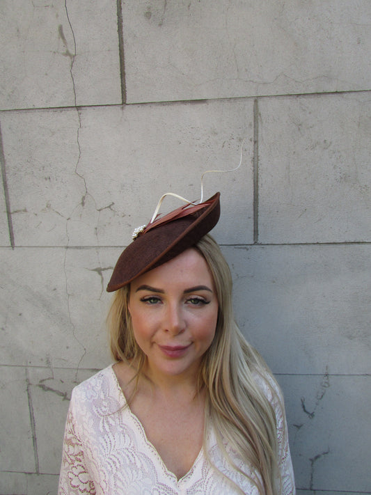 Large Brown & Pearl Disc Hatinator