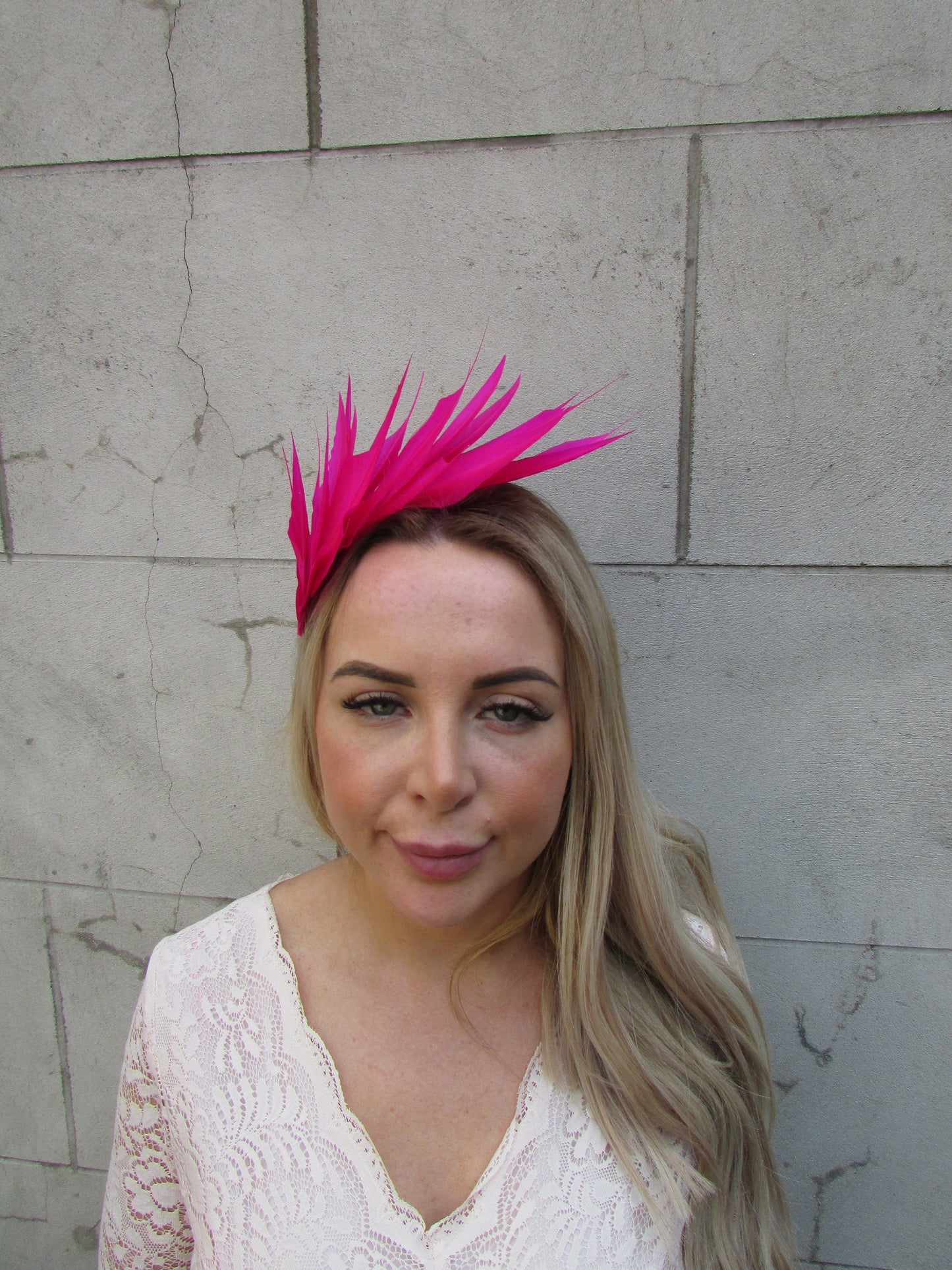 Magenta Pink Feather Headpiece