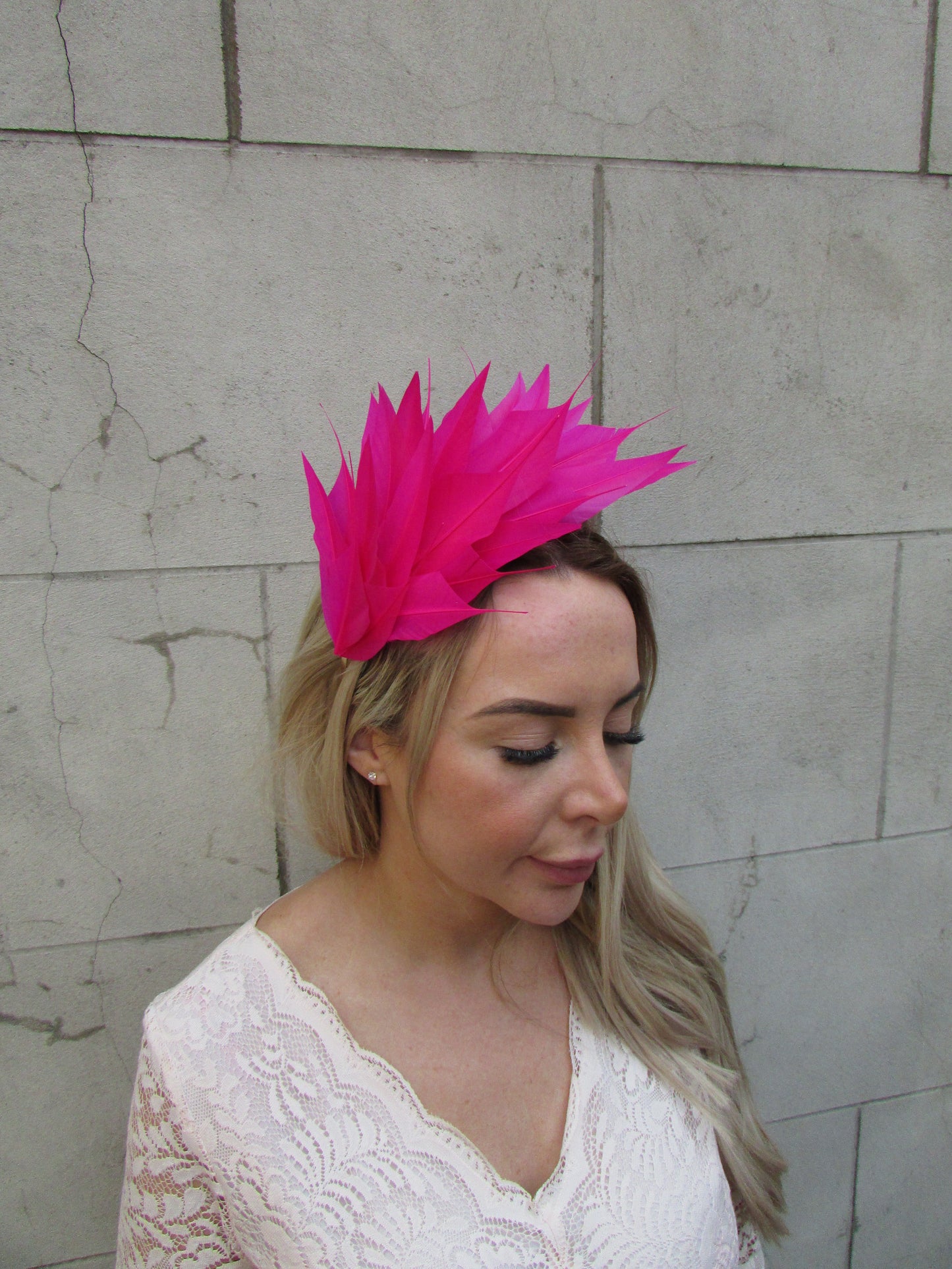 Magenta Pink Feather Headpiece