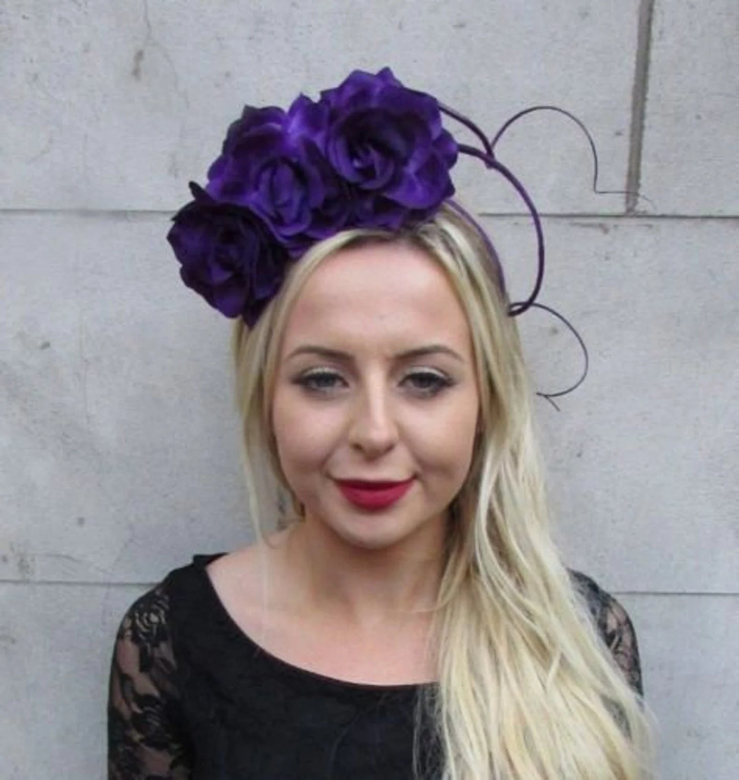 Purple Rose Flower Headpiece