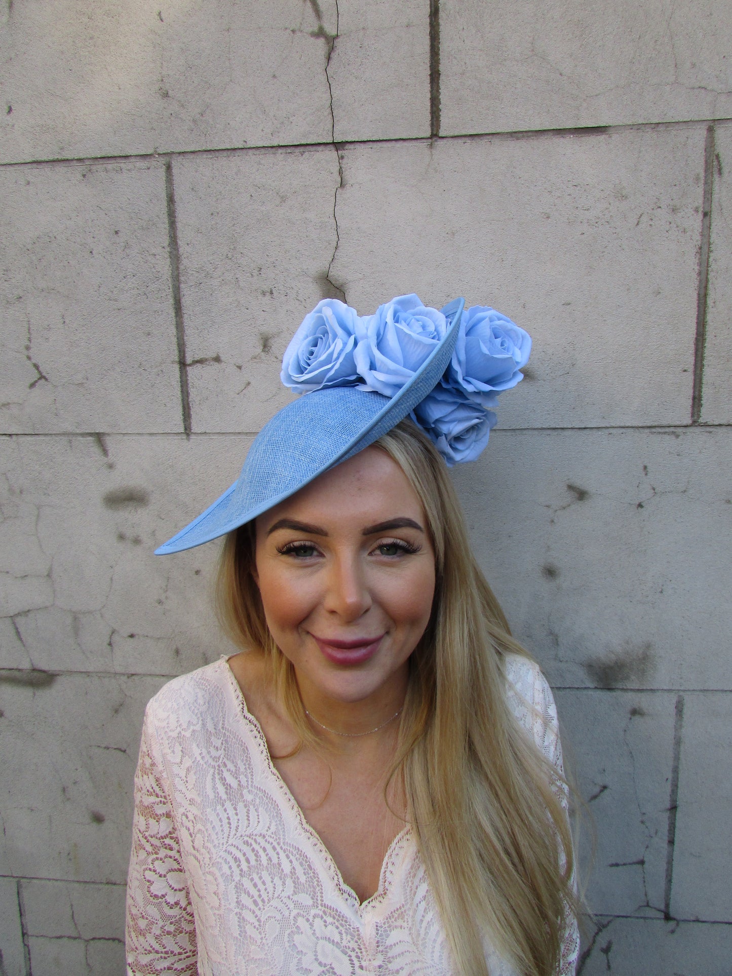Light Blue Dramatic Rose Flower Teardrop