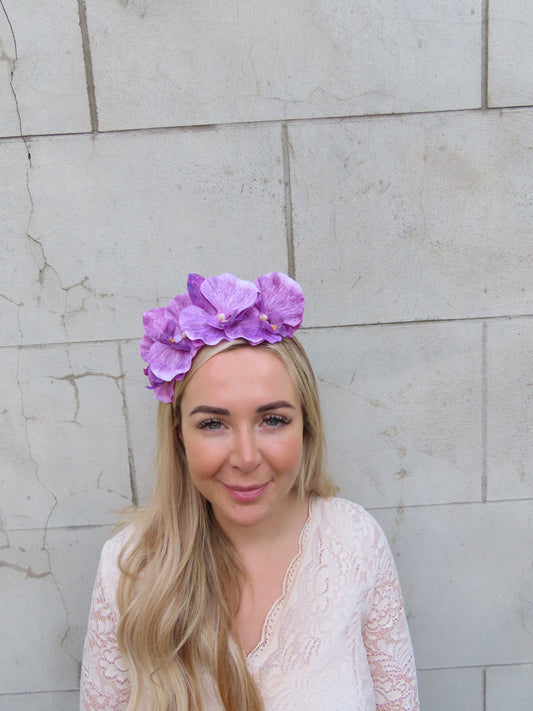Purple Orchid Flower Fascinator