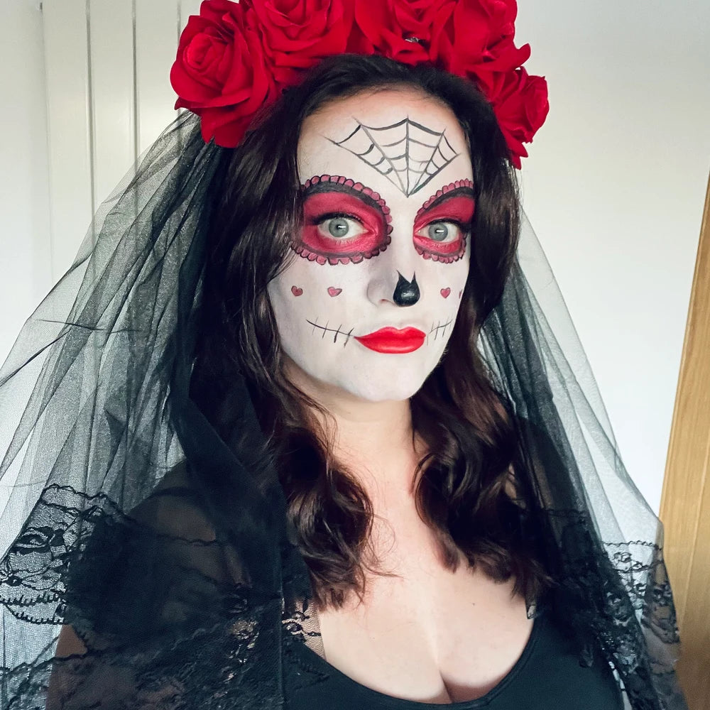 Large Red Rose Flower Headpiece