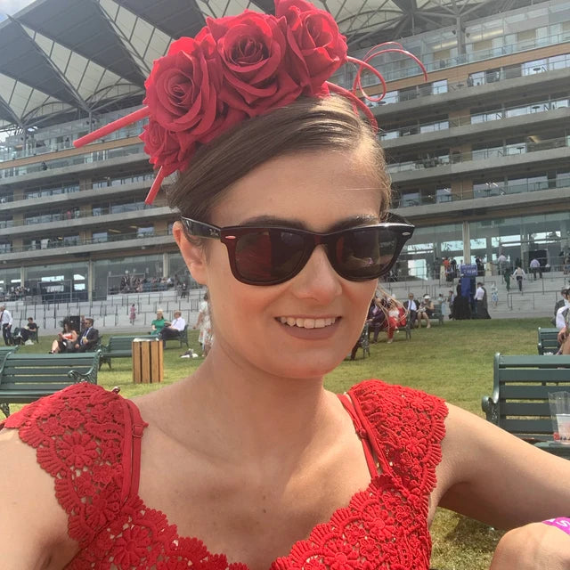 Red Rose Flower Statement Fascinator sh-352