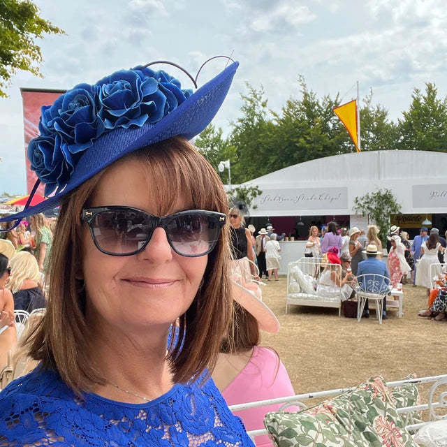 Ombre Royal Blue Rose Teardrop Hat OR-1