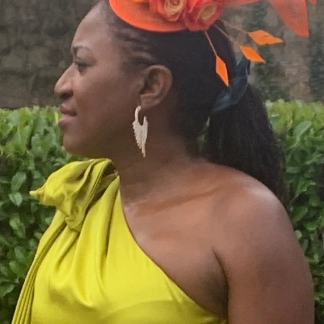 Orange Rose Sinamay Fascinator Hat