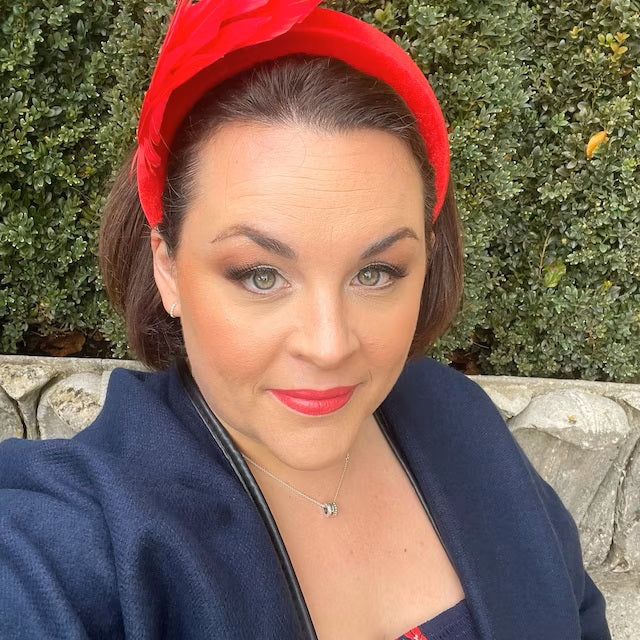Red Feather Velvet Headband u1p