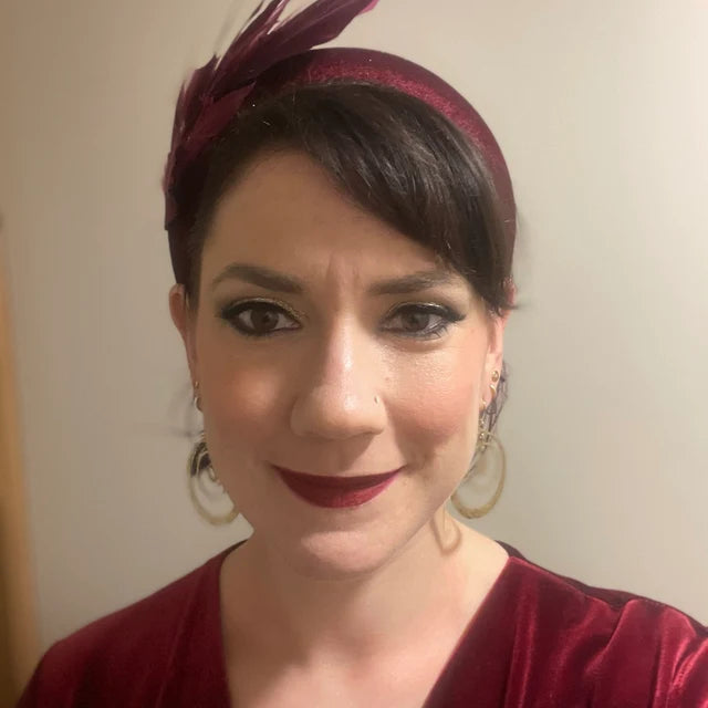 Burgundy Padded Fascinator