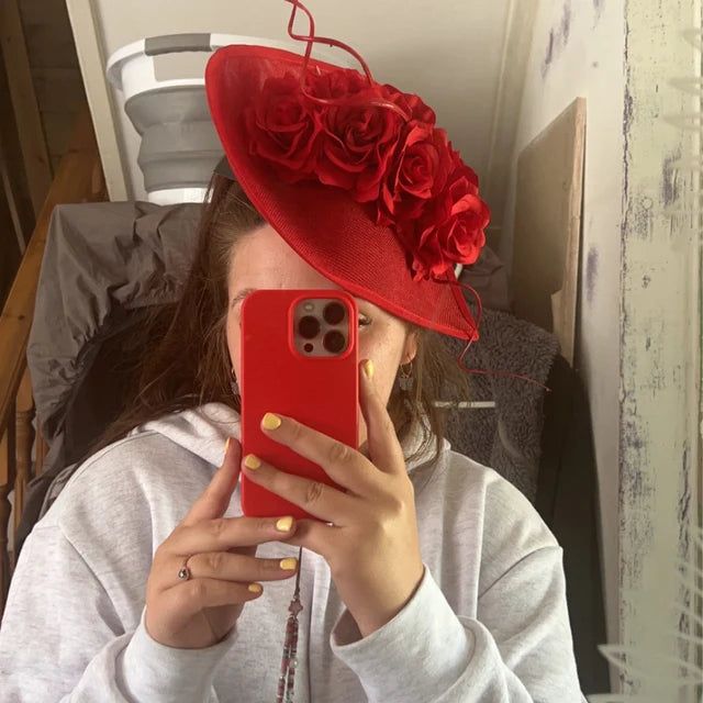Large Red Rose Flower Teardrop