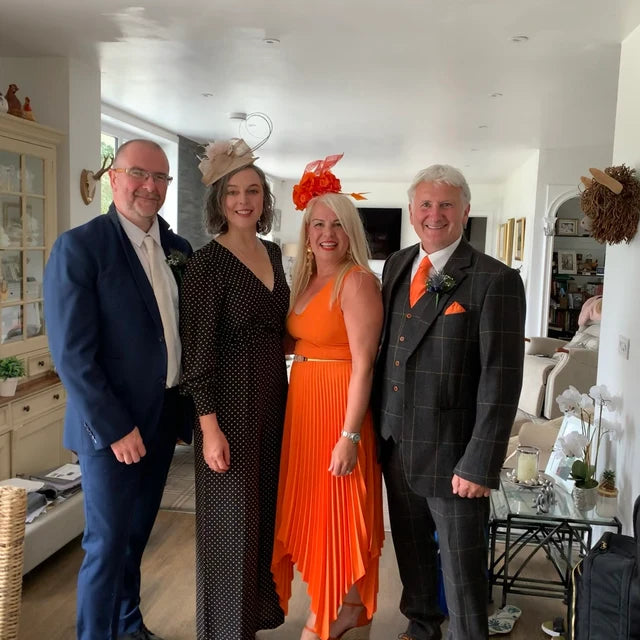 Orange Rose Sinamay Fascinator Hat