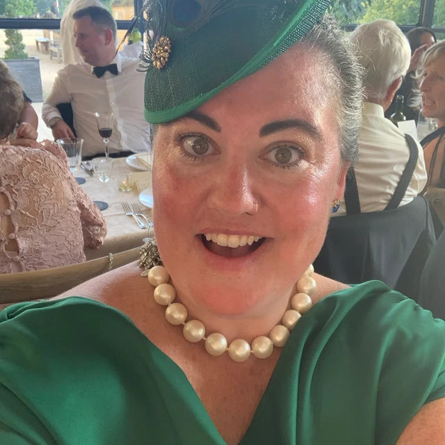 Emerald Green & Gold Peacock Hat