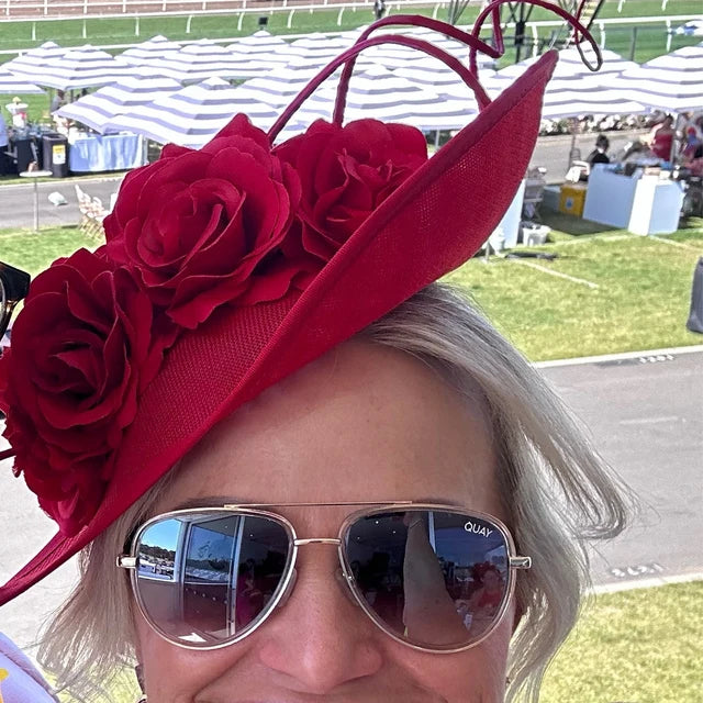 Large Red Rose Flower Teardrop