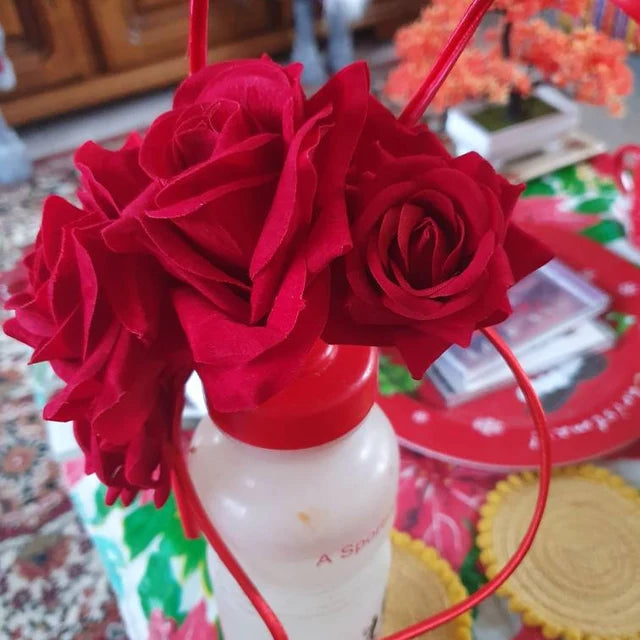 Red Rose Flower Statement Fascinator sh-352