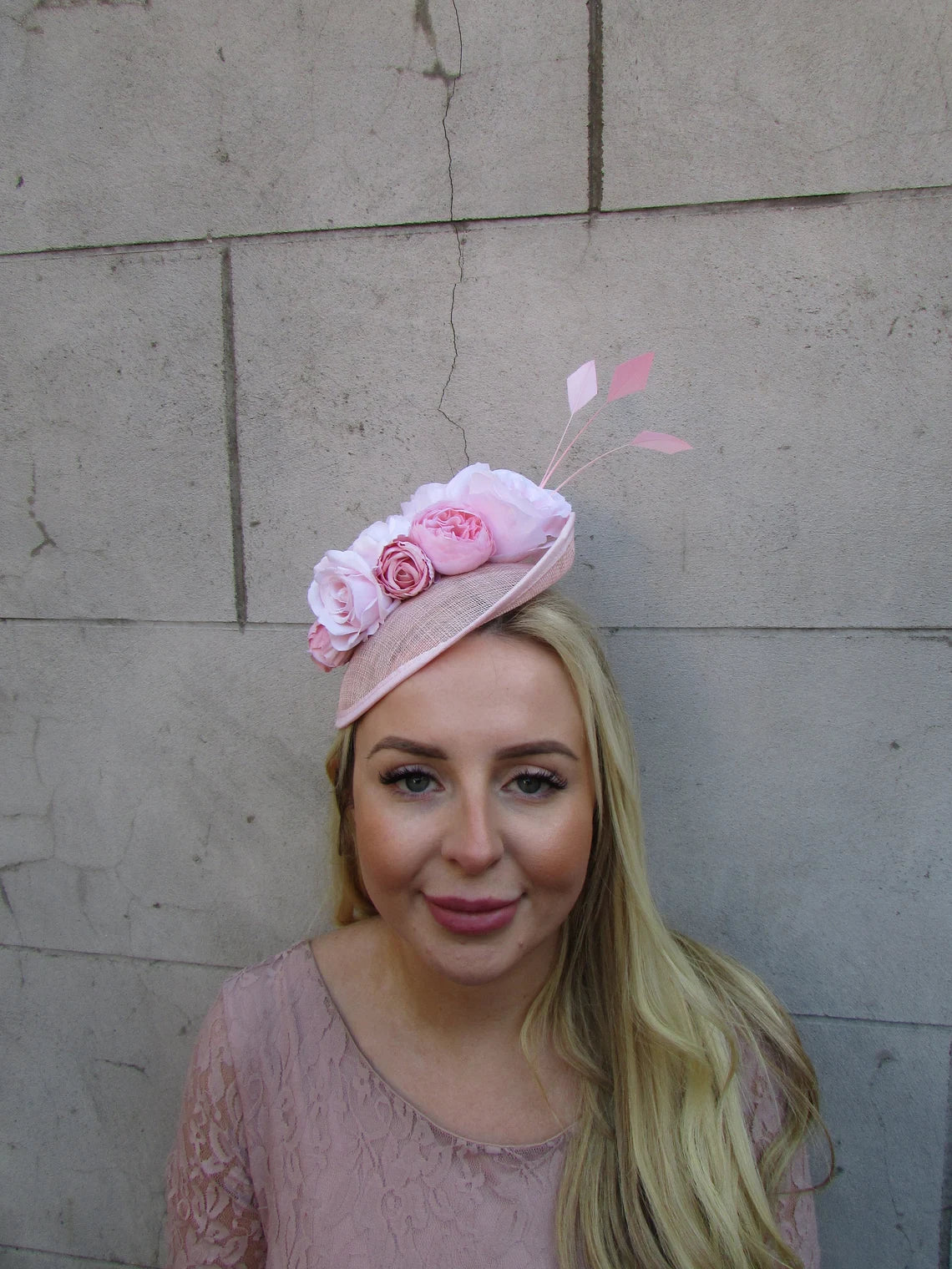 Blush Pink Flower Fascinator Hat
