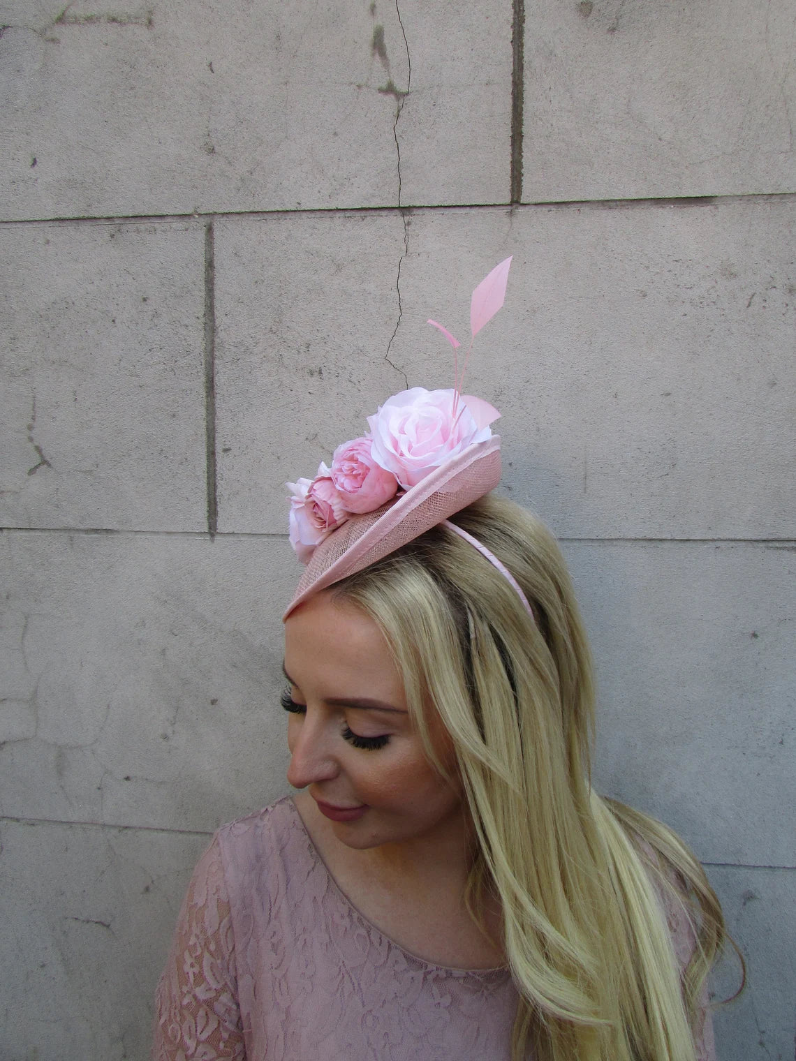 Blush Pink Flower Fascinator Hat