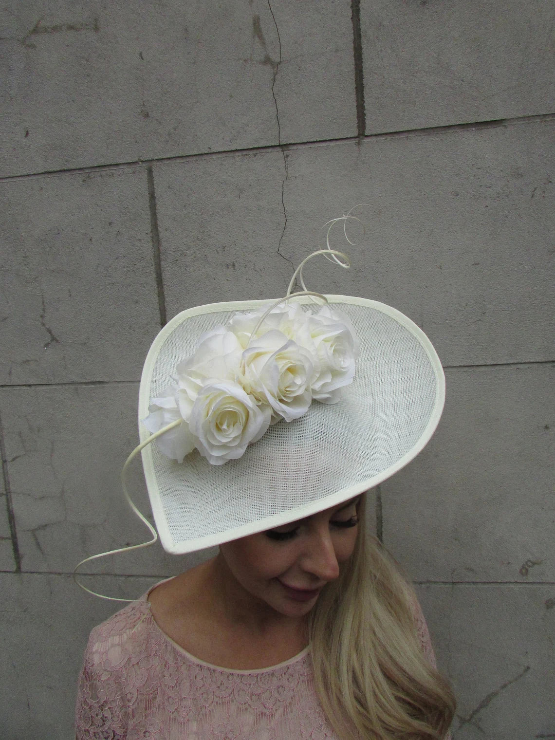 Large Cream Rose Quill Hatinator