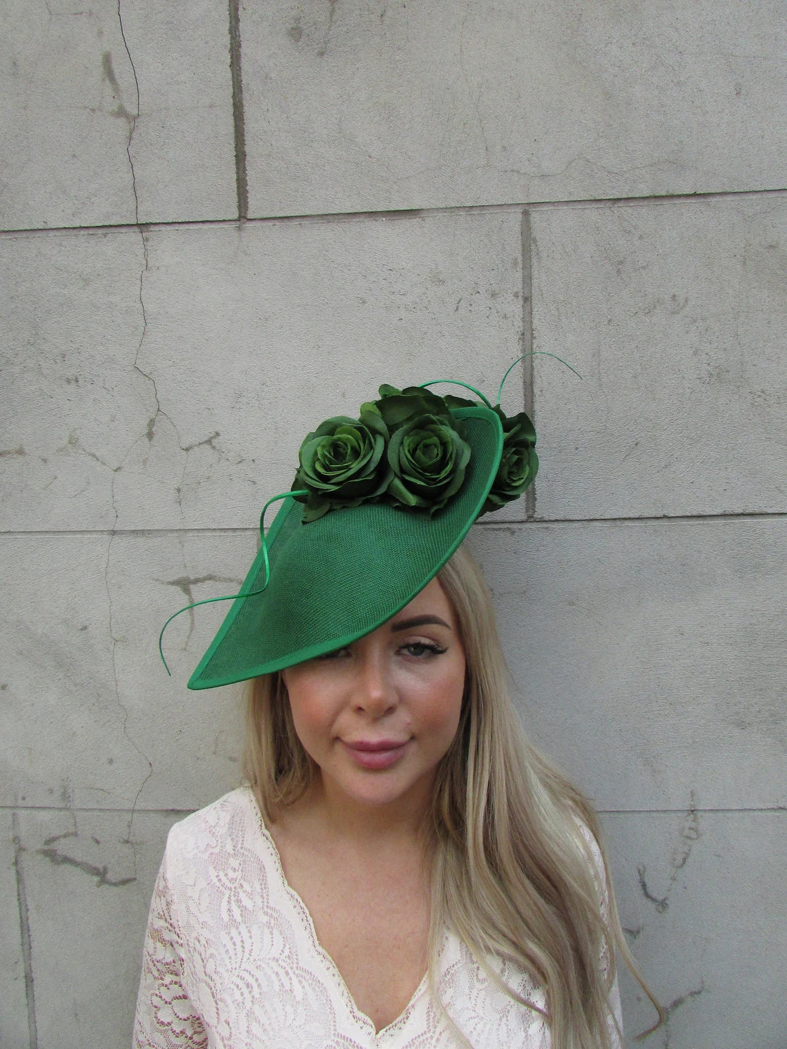 Emerald Green Rose Floral Teardrop