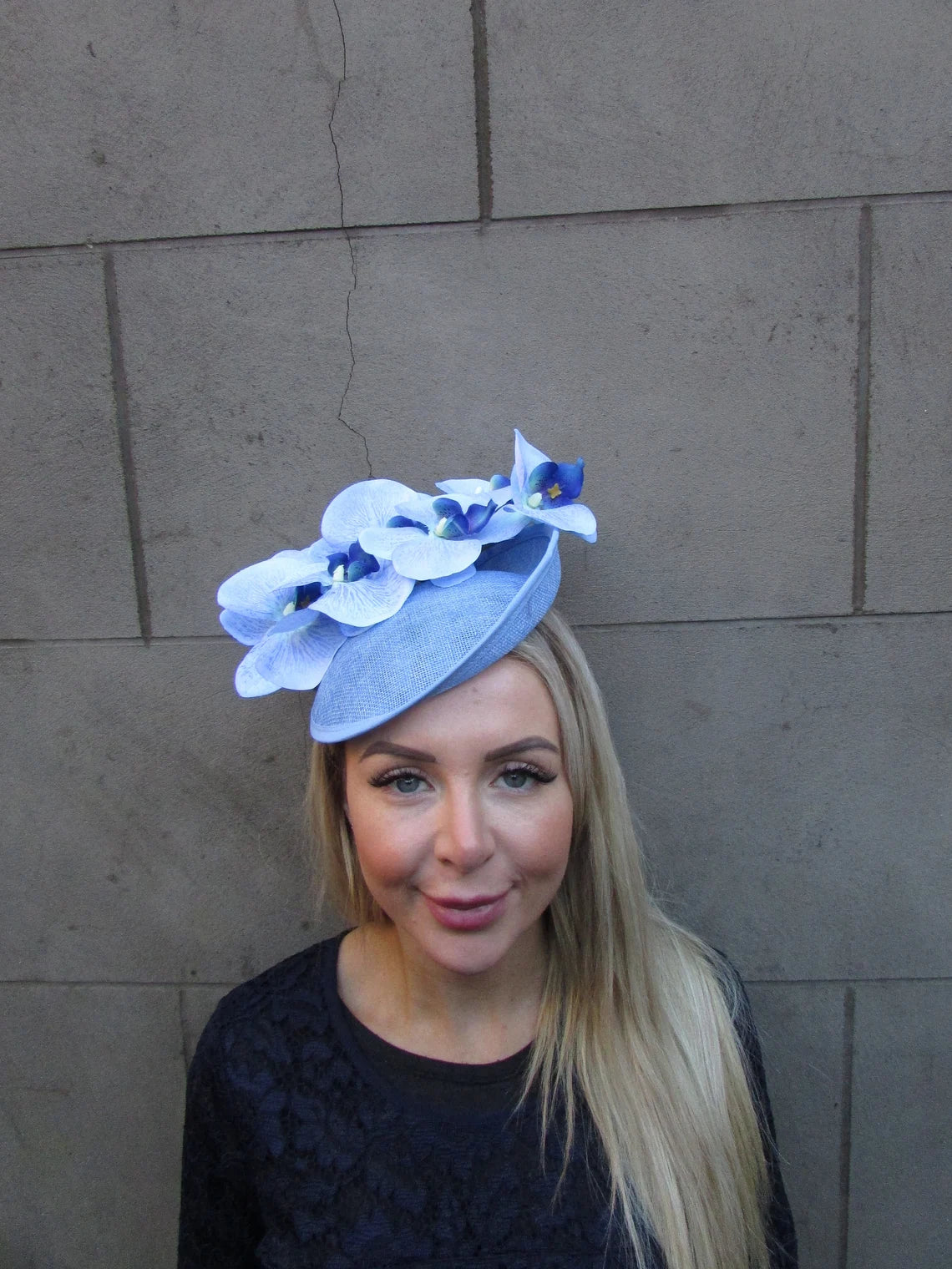 Light Blue Orchid Hat Fascinator