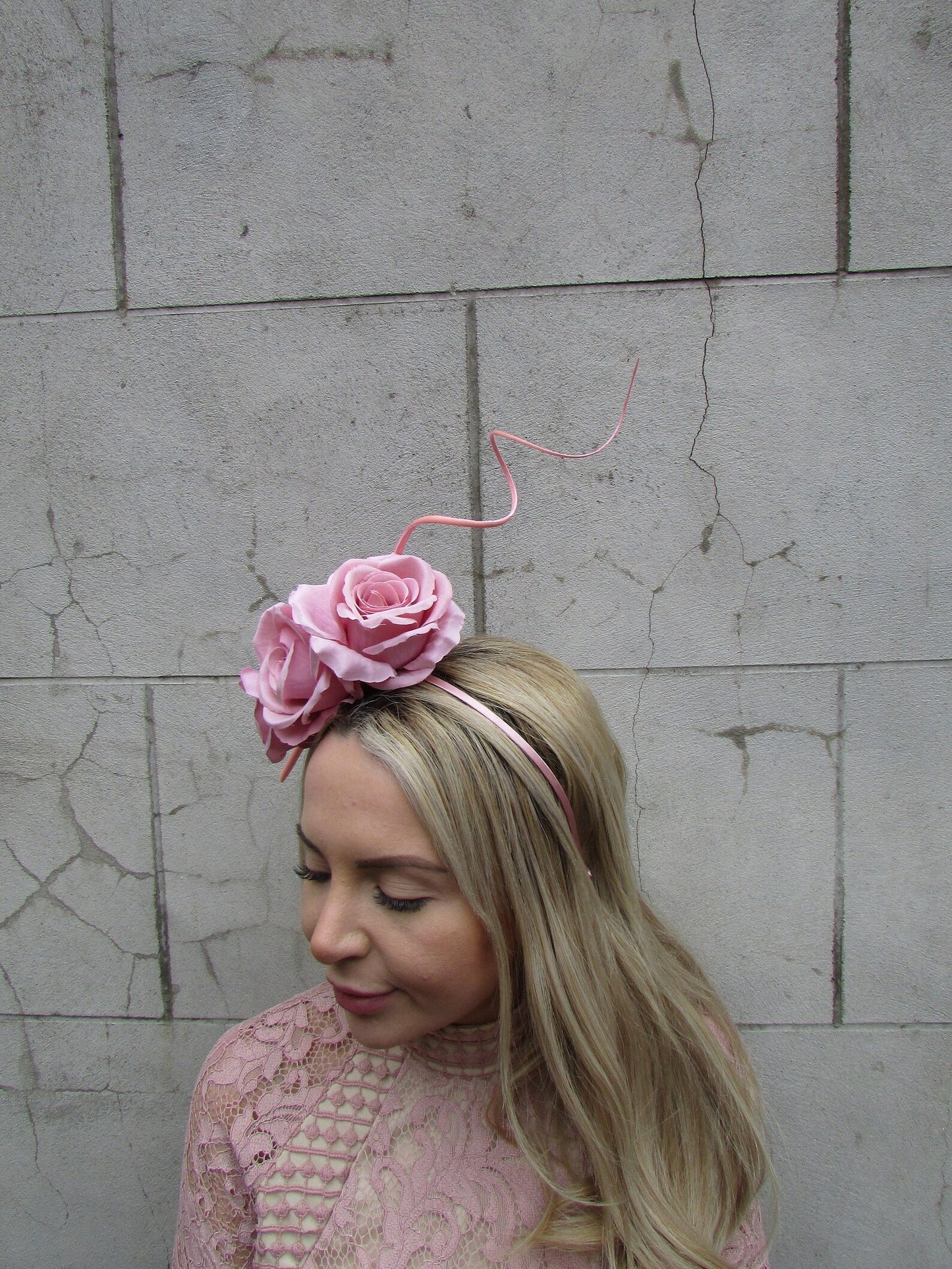 Dusky Pink Rose Flower Headpiece