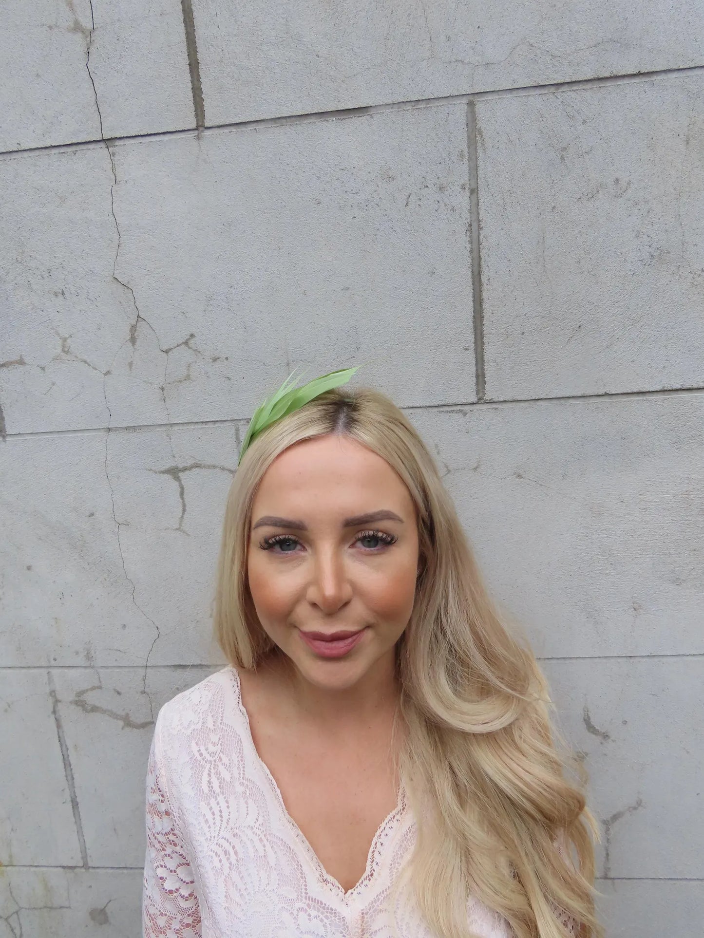 Olive Green Feather Headpiece