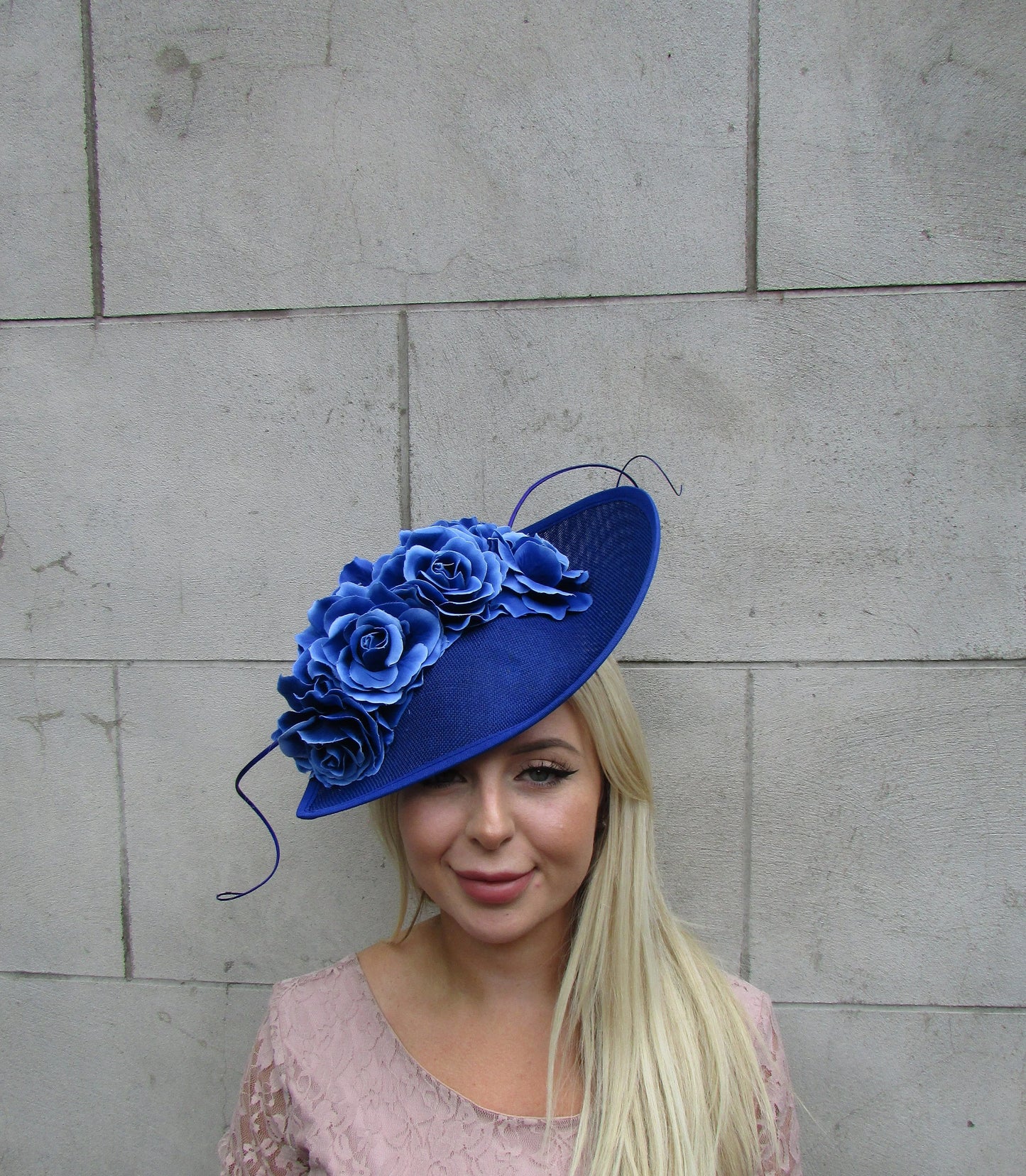 Ombre Royal Blue Rose Teardrop Hat OR-1