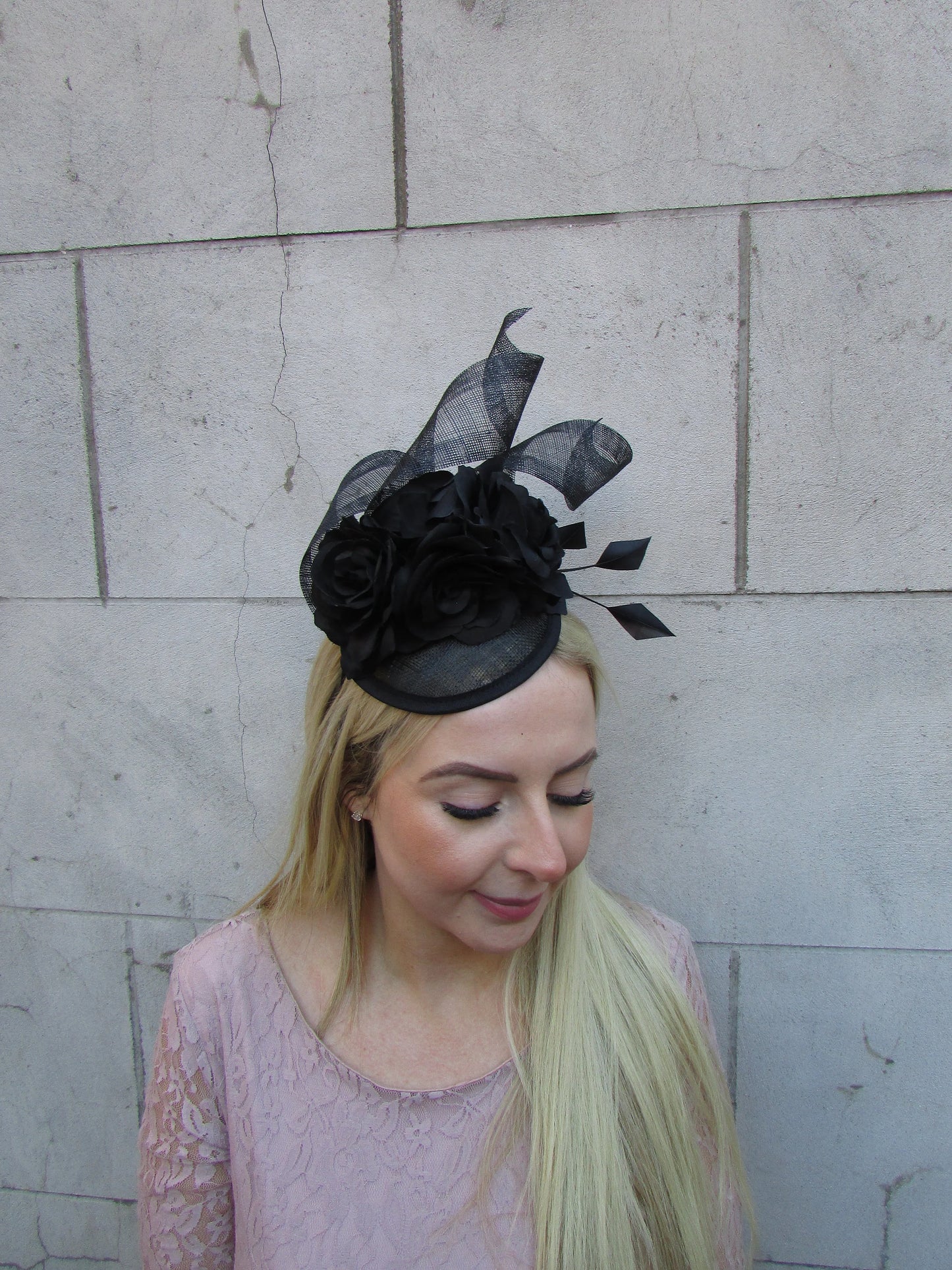 Black Floral Fascinator Hat