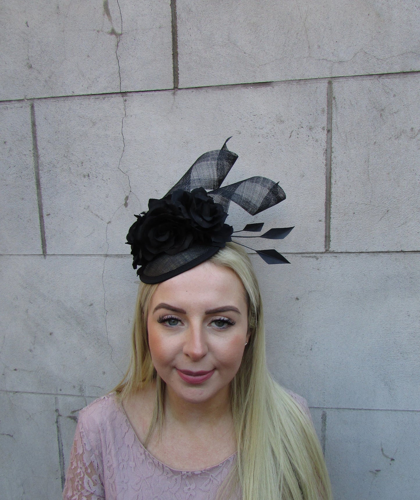 Black Floral Fascinator Hat