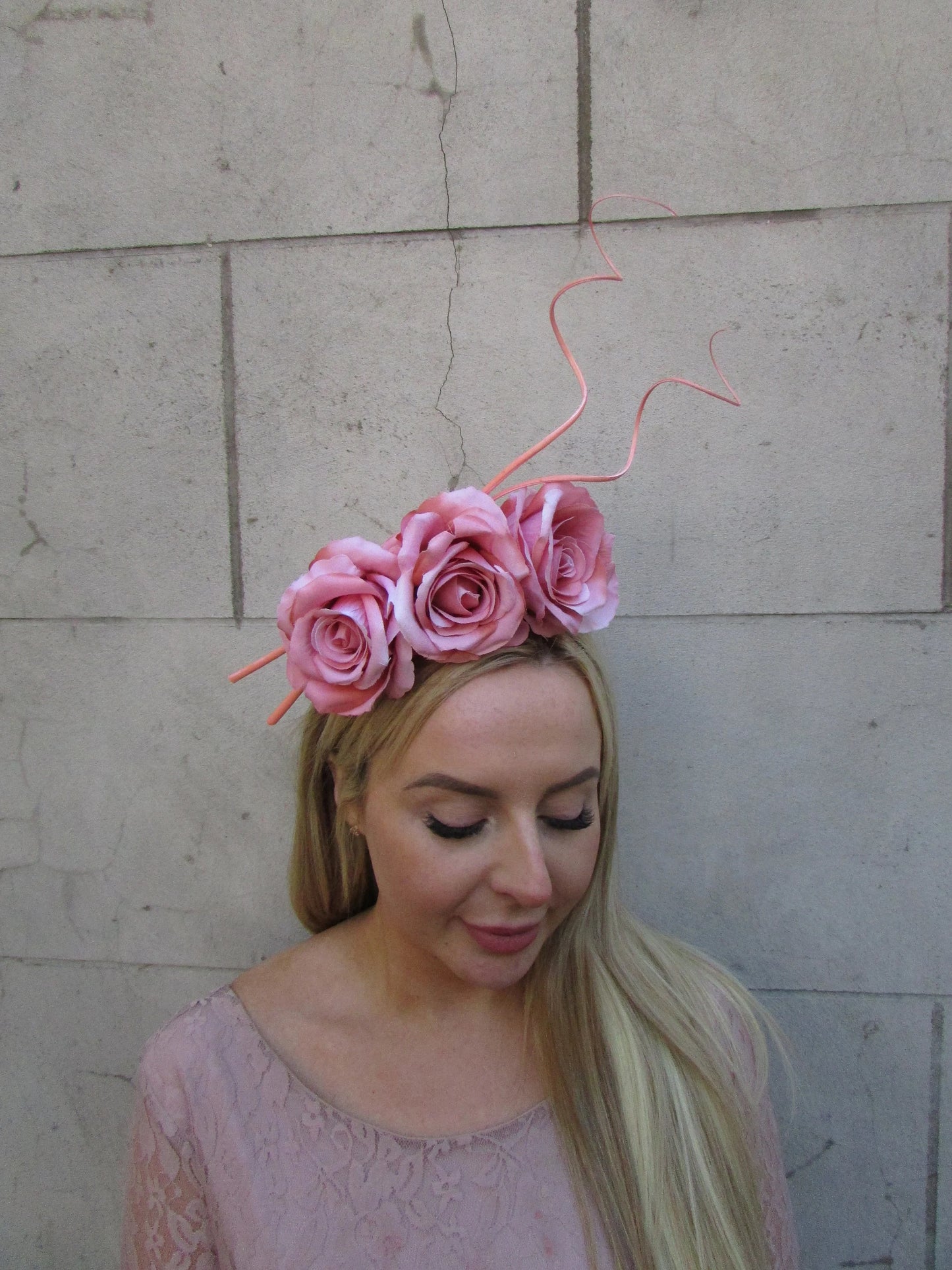 Dusky Pink Rose Flower Headpiece
