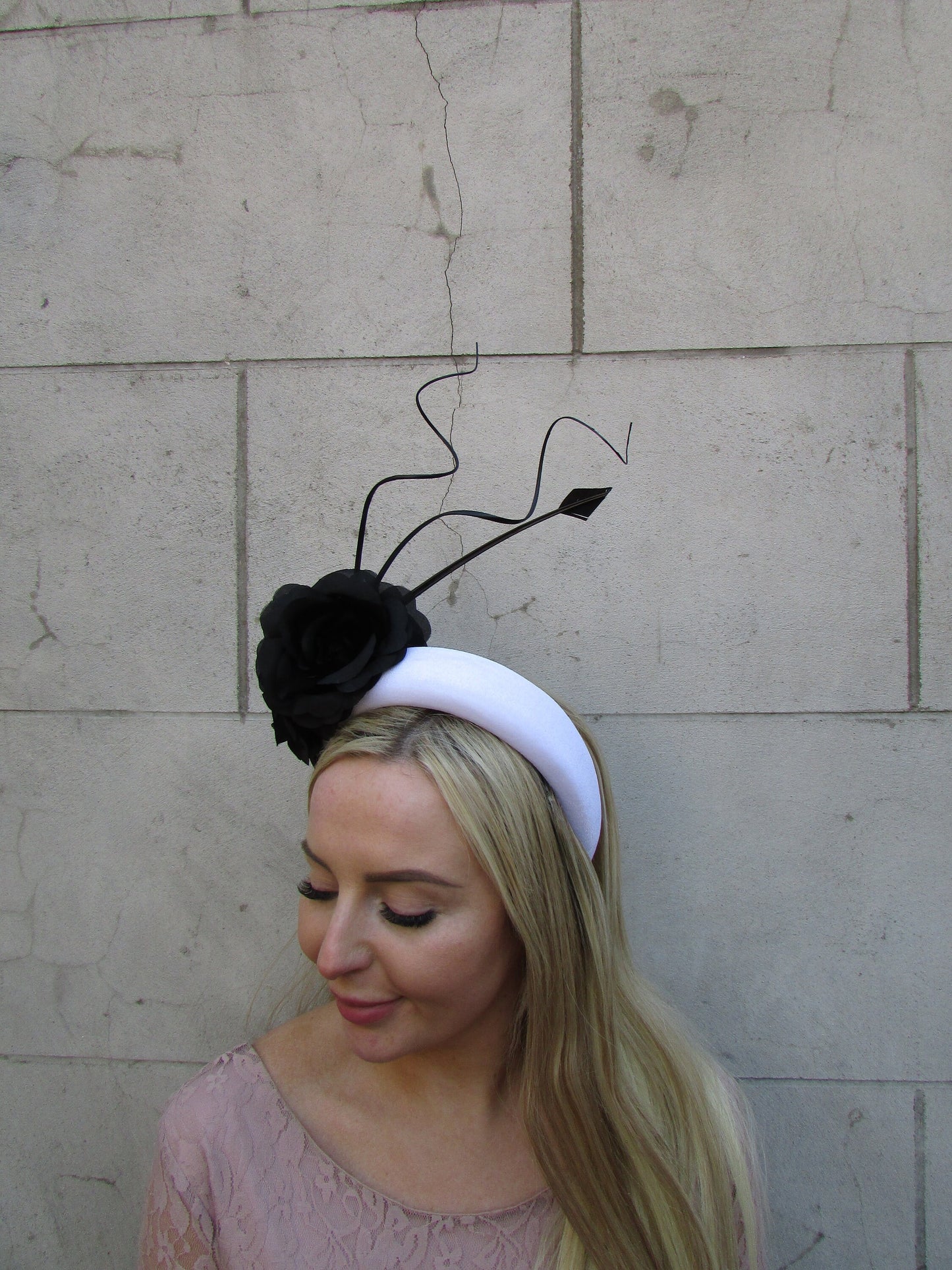 Black & White Rose Flower Headpiece