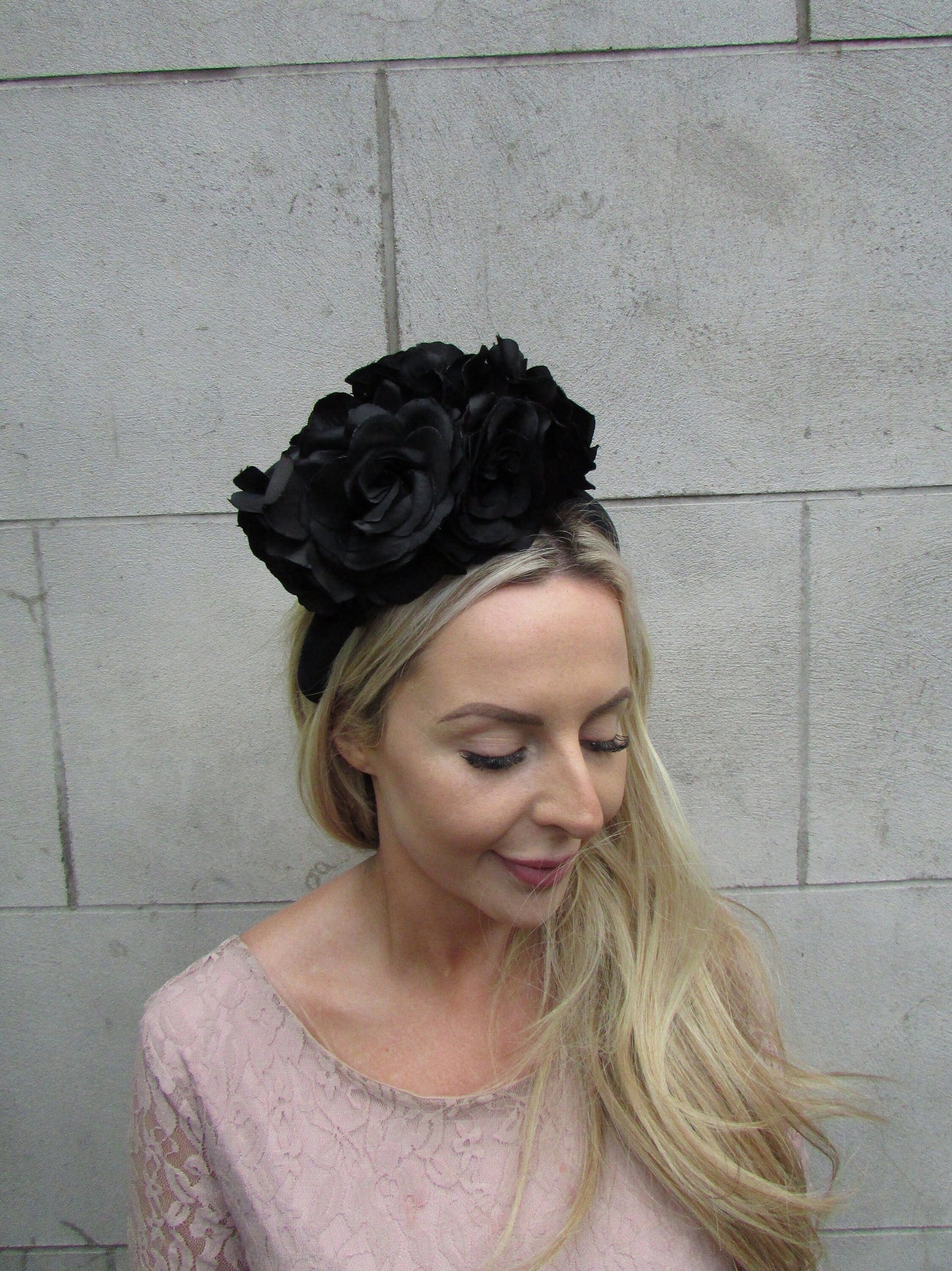 Black Flower Fascinator