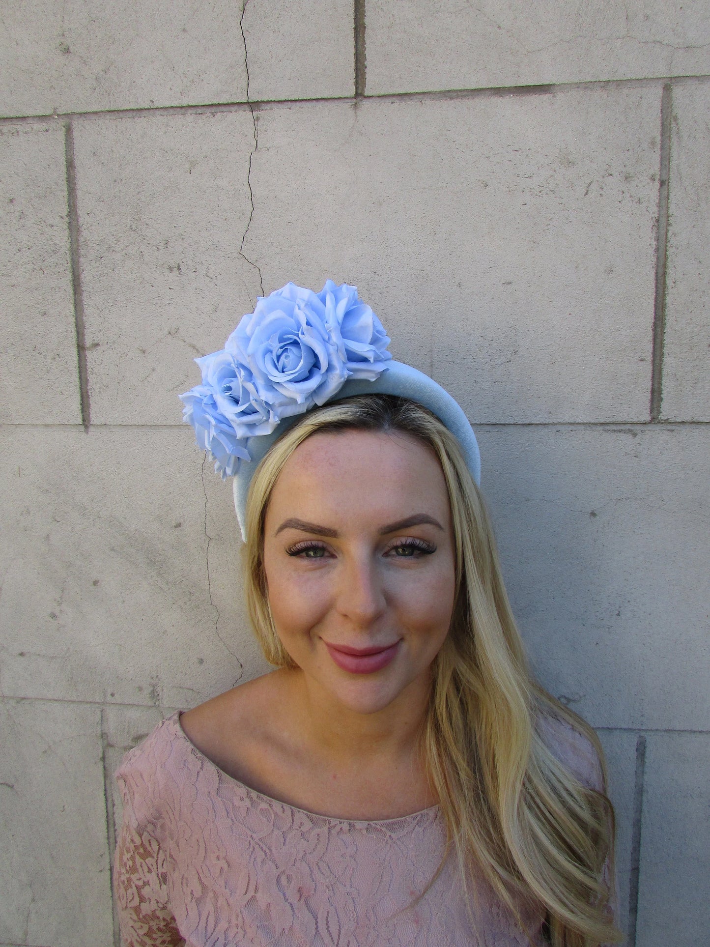 Light Blue Rose Floral Headpiece