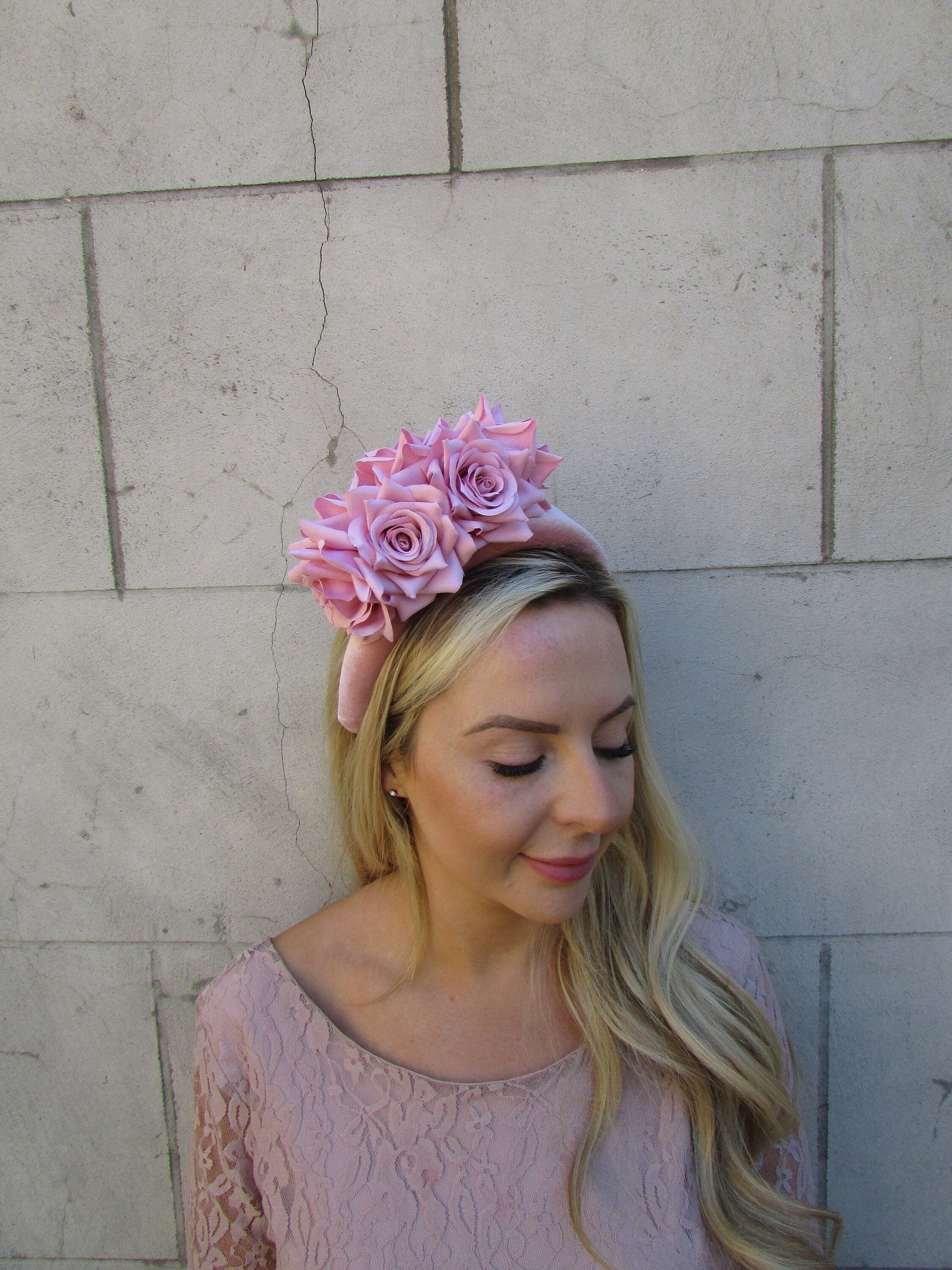 Dusky Pink Rose Headpiece