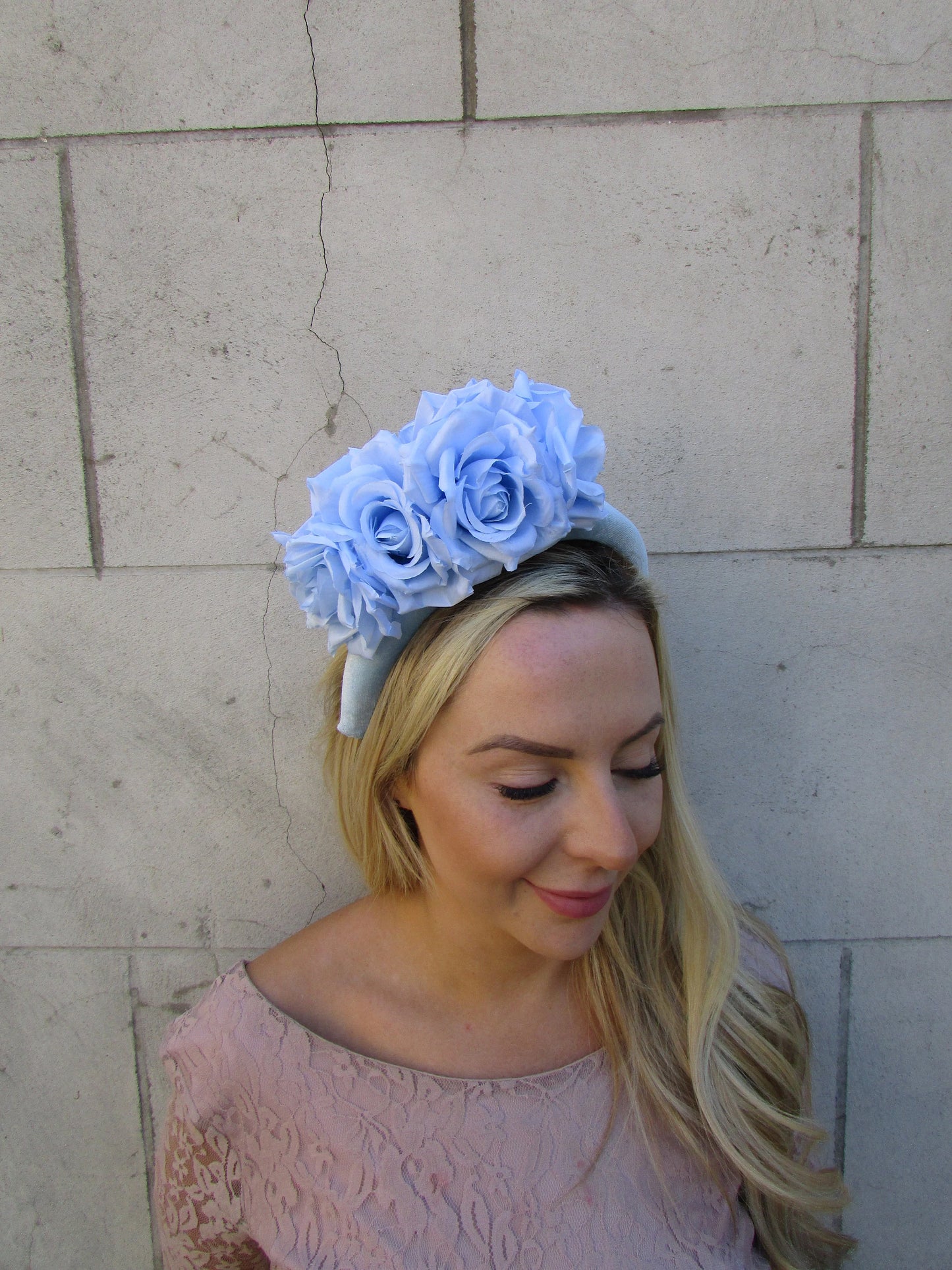 Light Blue Rose Floral Headpiece