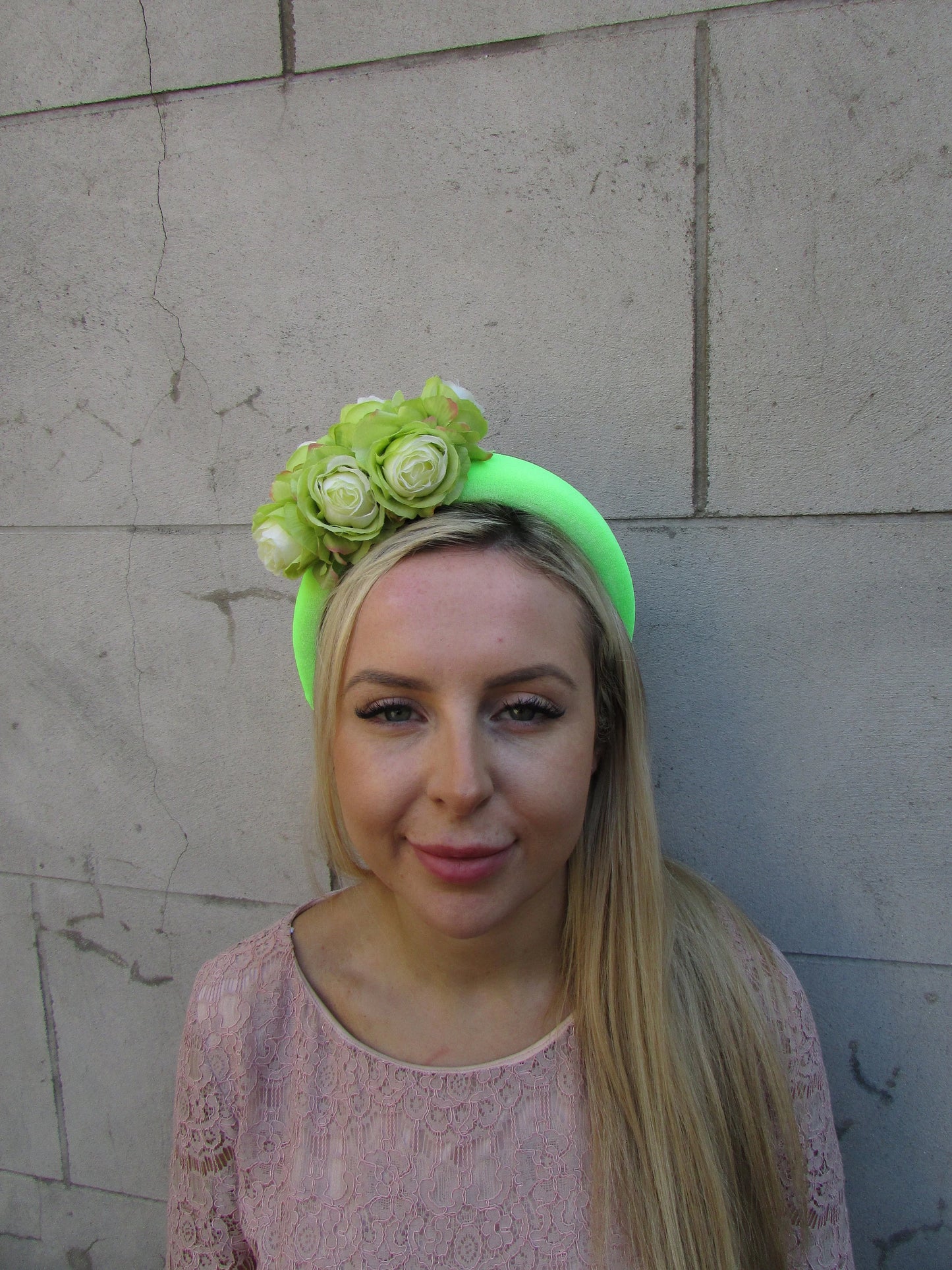 Lime Rose Padded Velvet Headpiece