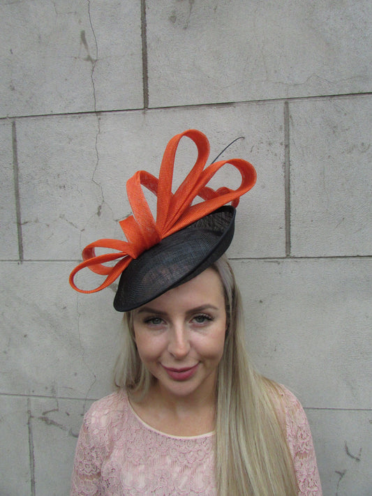 Black & Burnt Orange Disc Hat