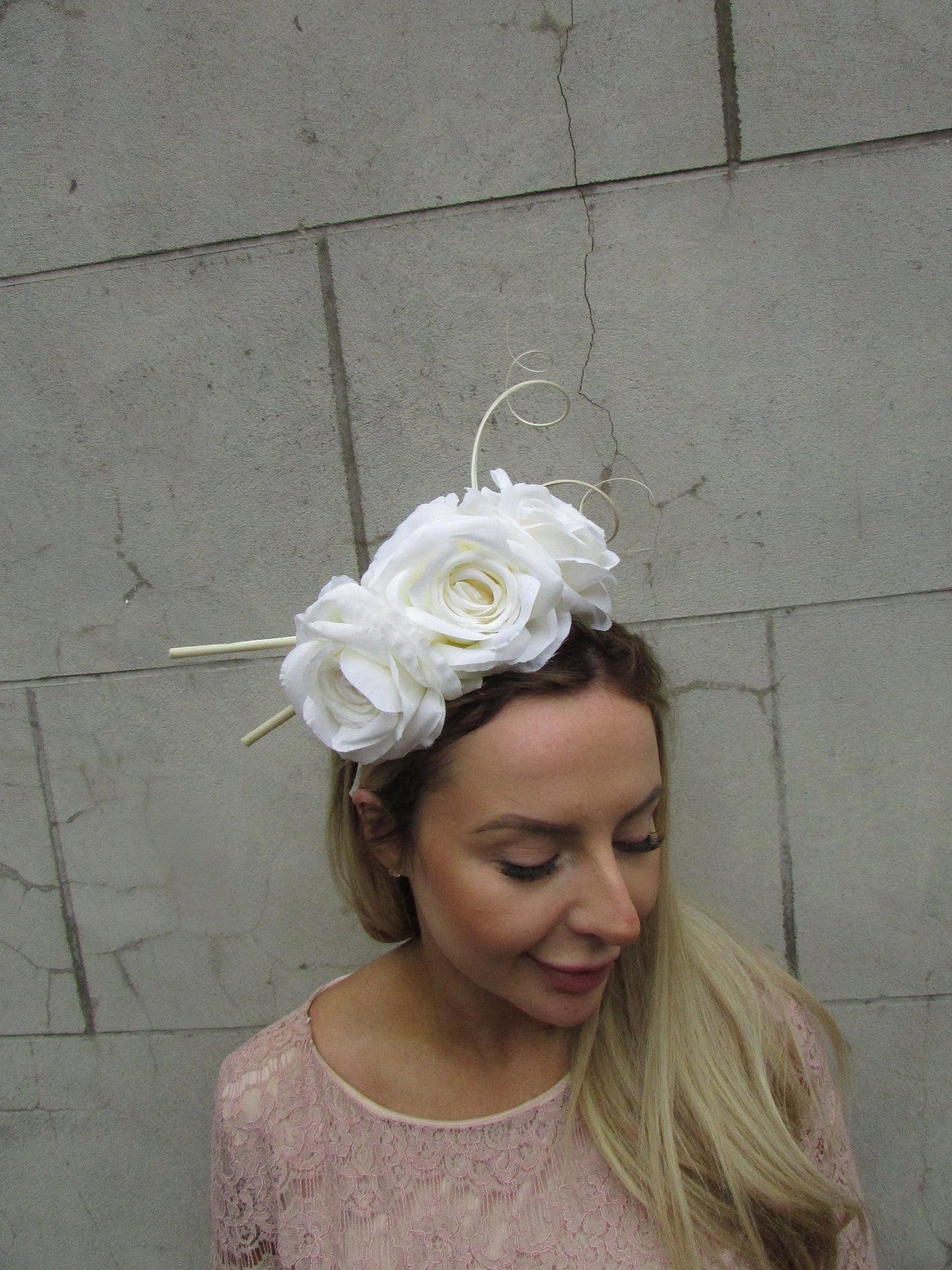 Cream Rose Flower Fascinator Headband