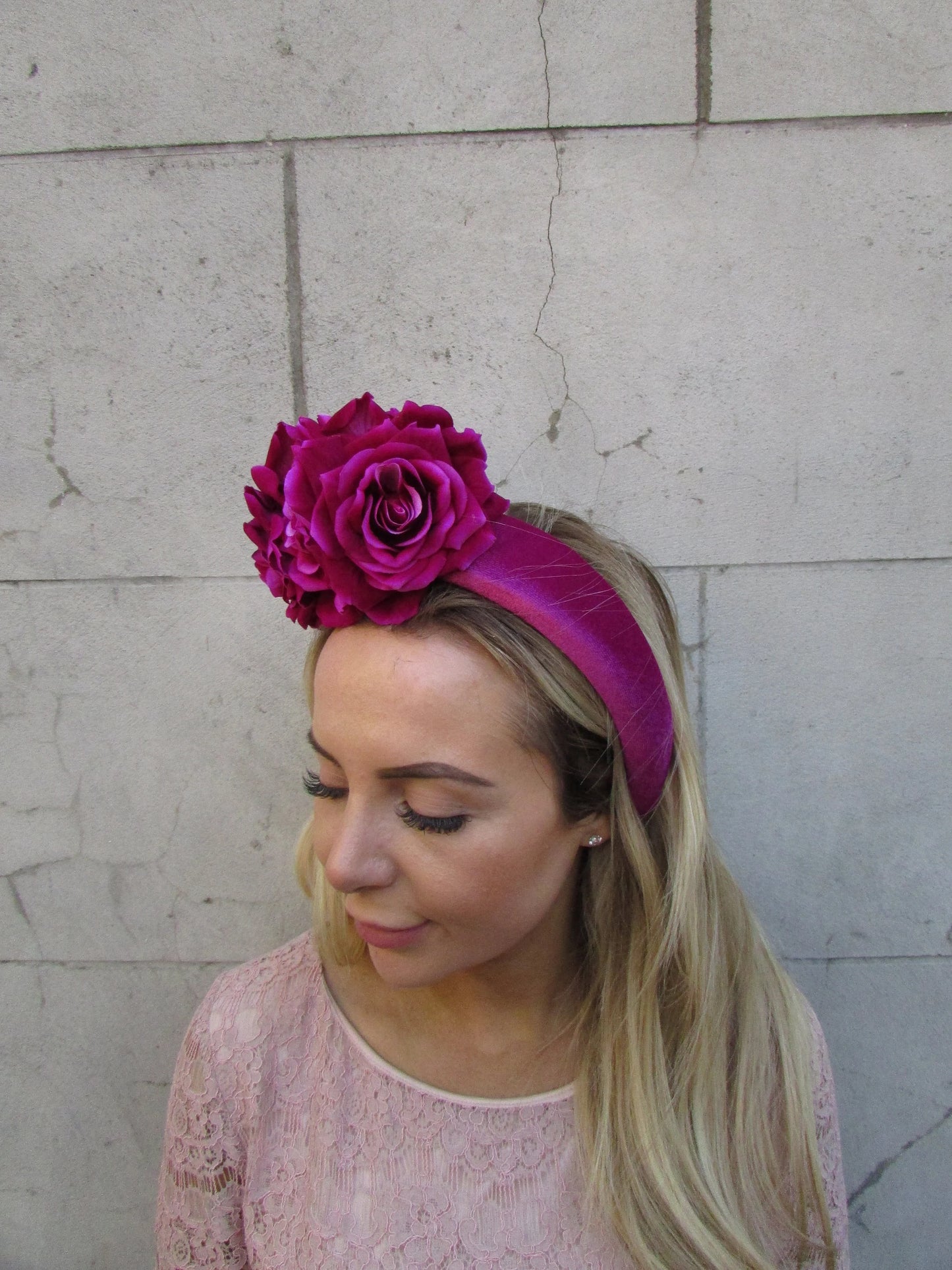 Magenta Rose Fascinator