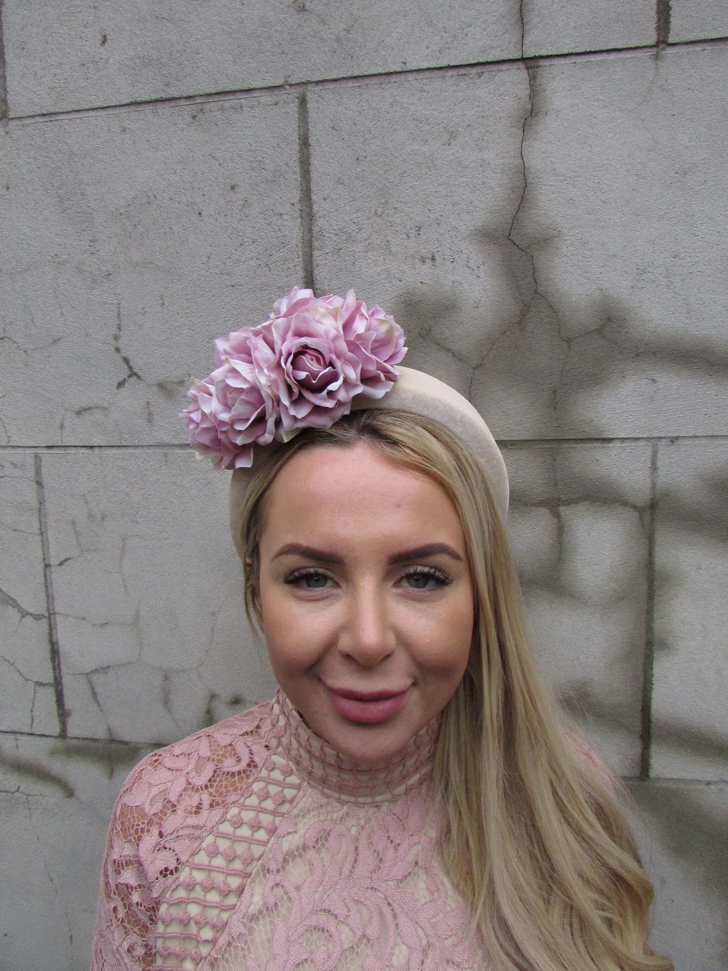 Mauve & Cream Flower Headpiece