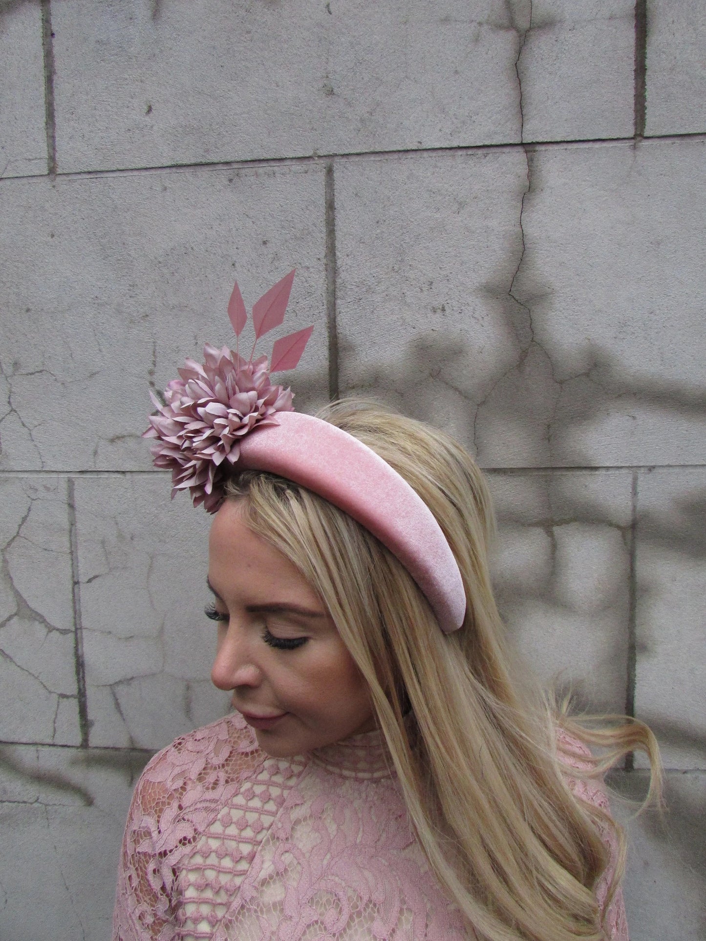 Dusky Pink Flower Fascinator