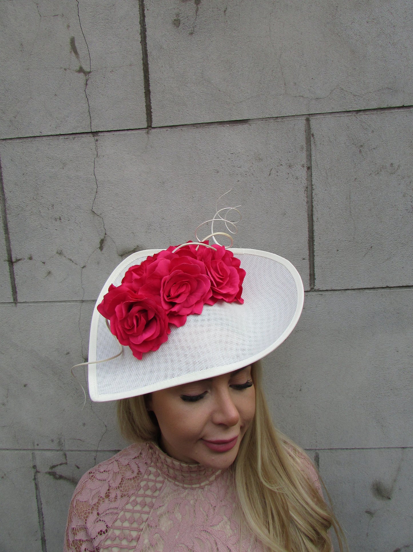 Fuchsia Pink & Cream Floral Hatinator