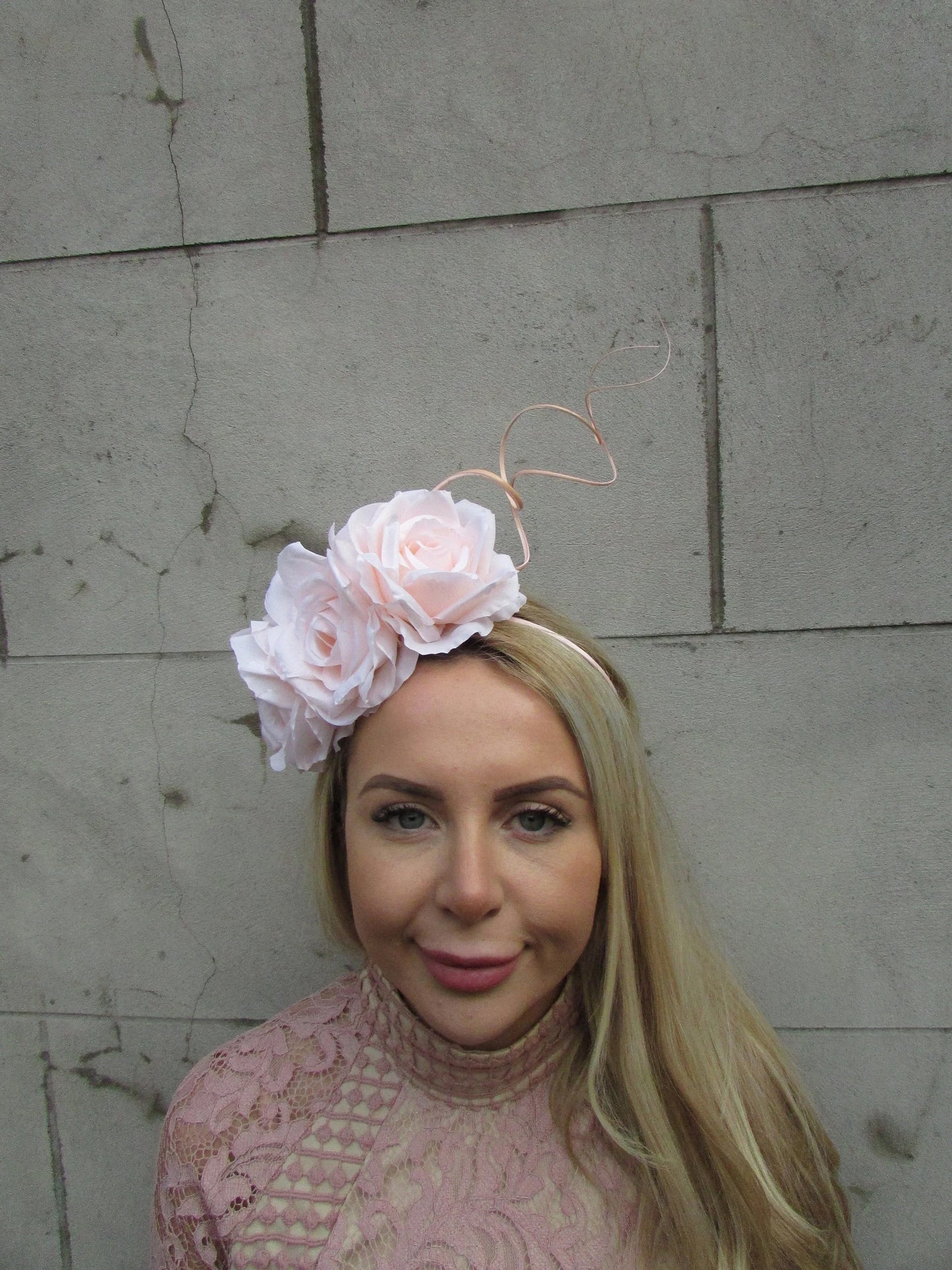 Peach Rose Fascinator Headband
