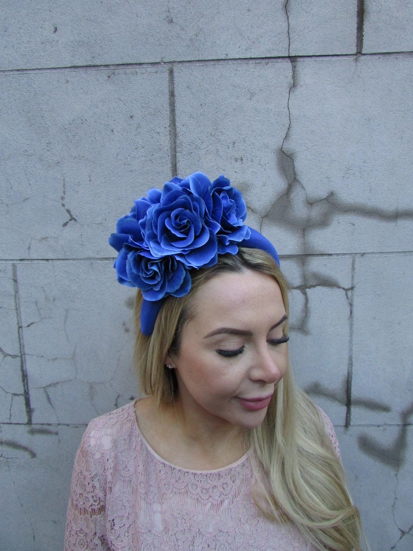 Royal Blue Rose Headpiece