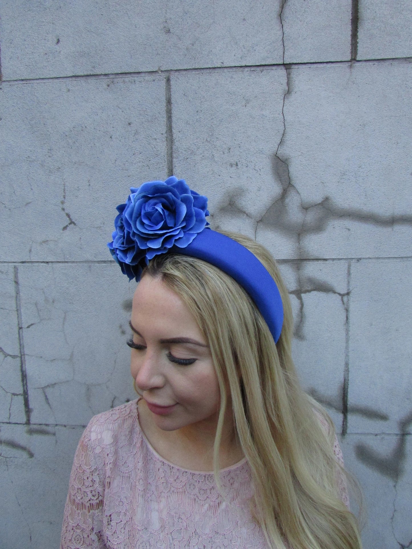 Royal Blue Rose Headpiece