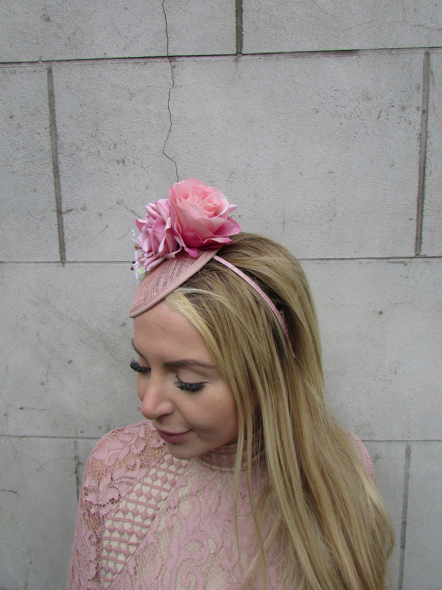 Nude Blush Pink Flower Fascinator Hat