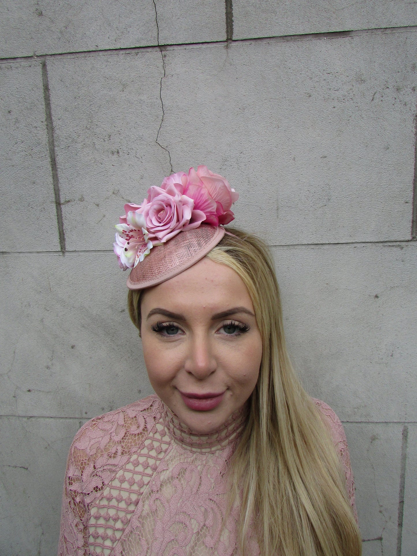 Nude Blush Pink Flower Fascinator Hat